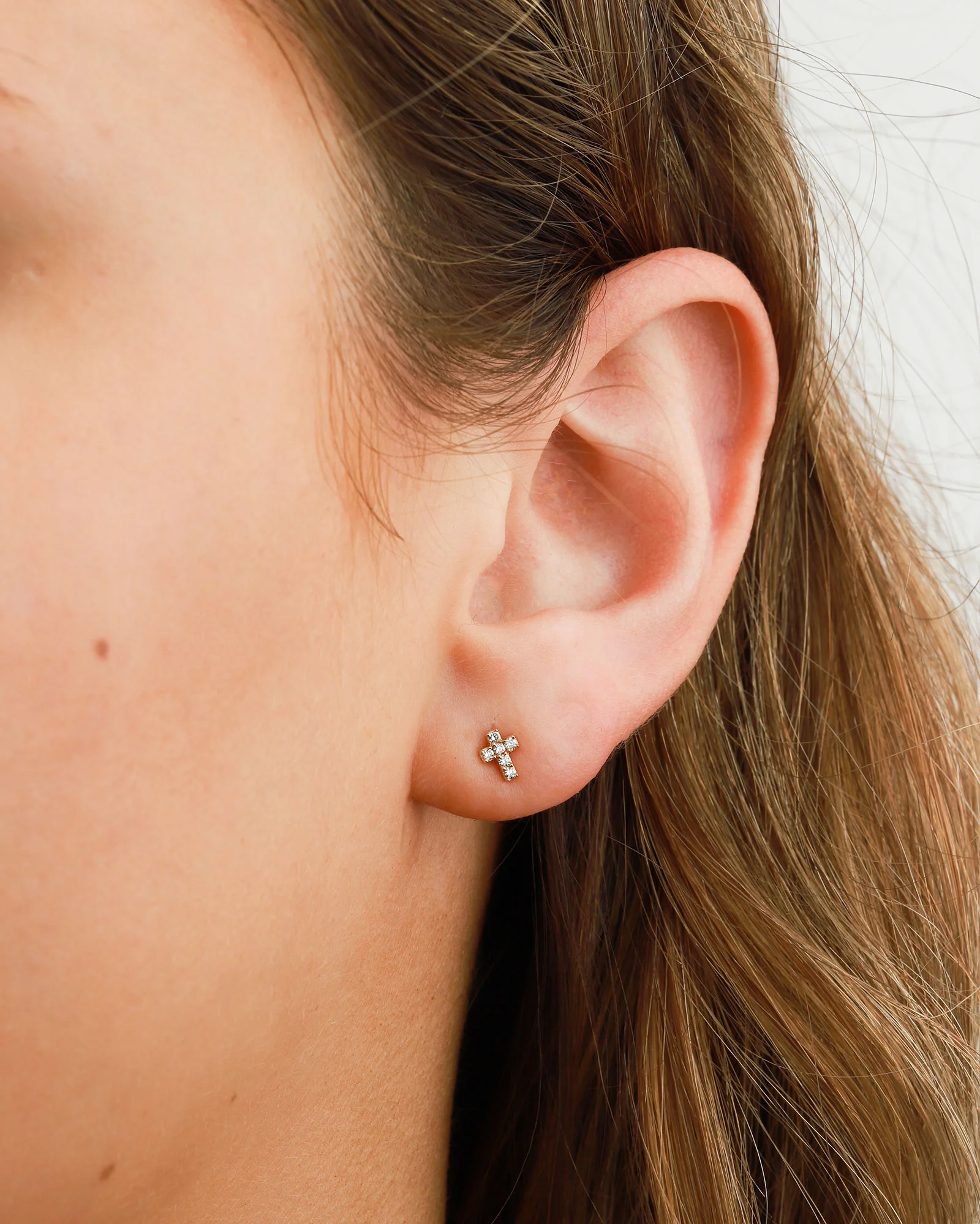Pavé Cross Studs - Image 2