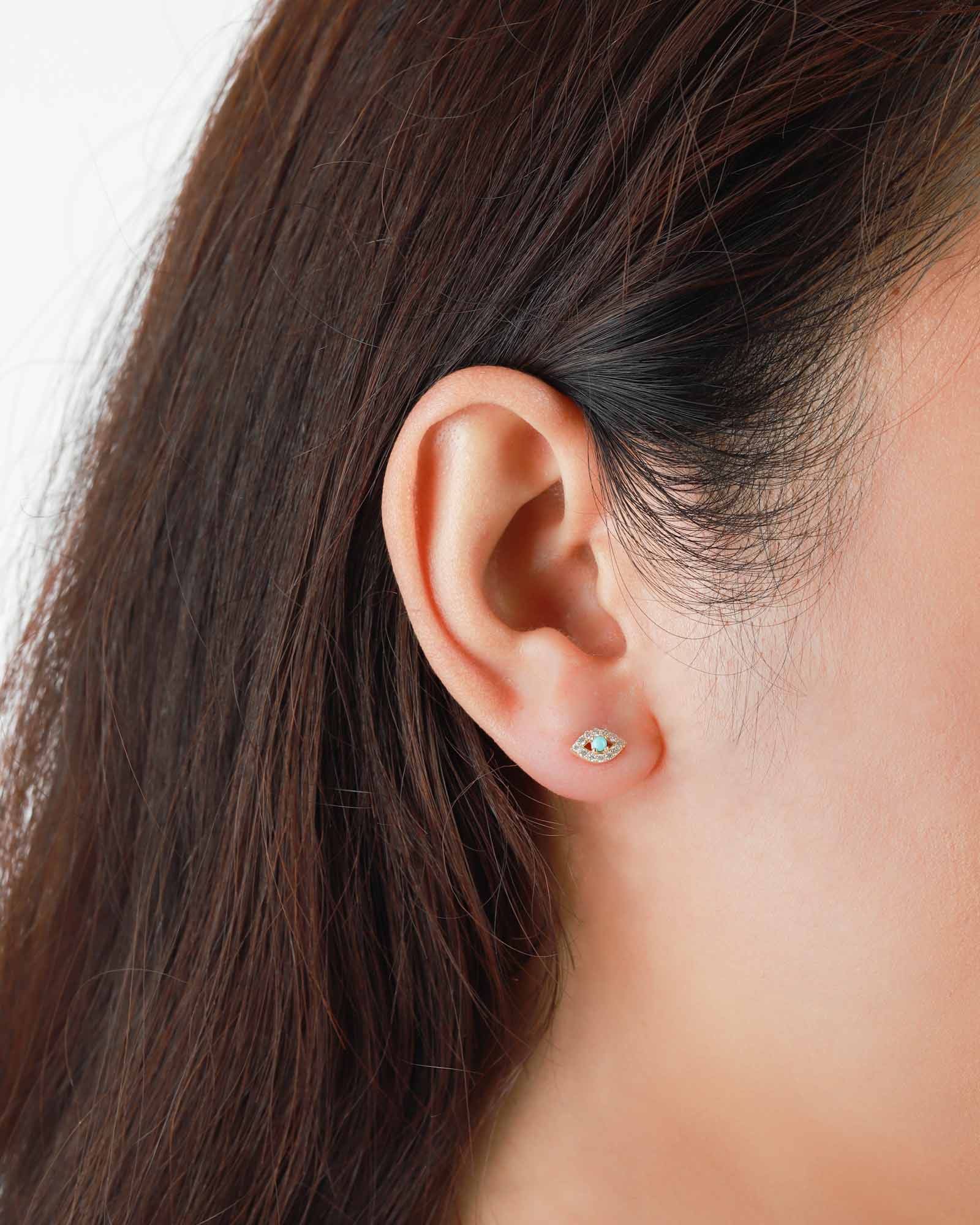 Pavé Evil Eye Stone Studs - Image 2