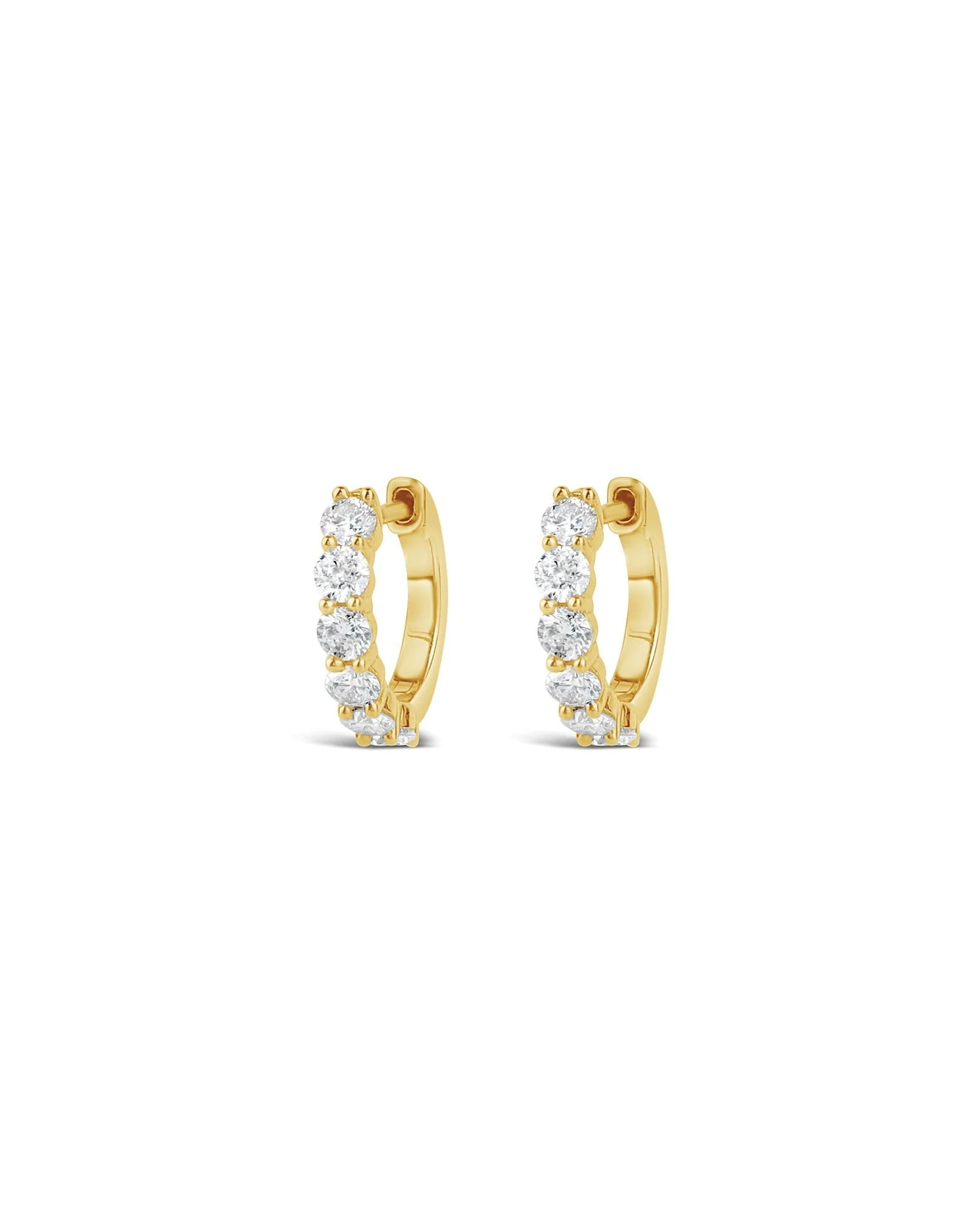 Prong Diamond Huggies | 13mm