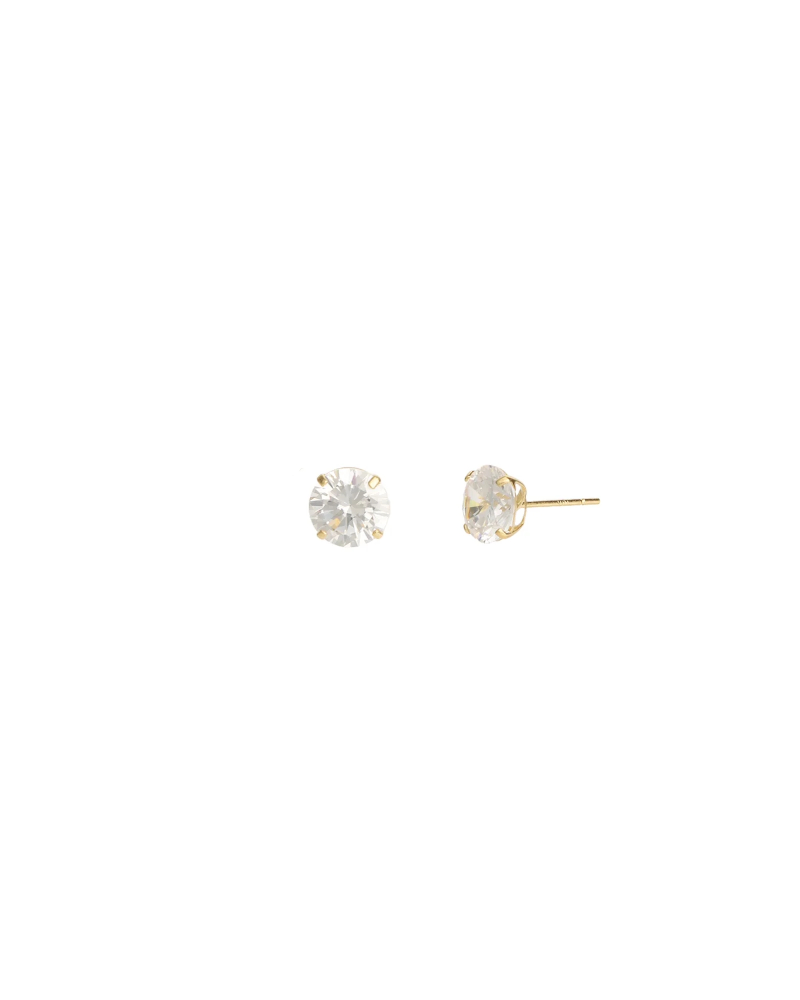 Round CZ 6mm Studs