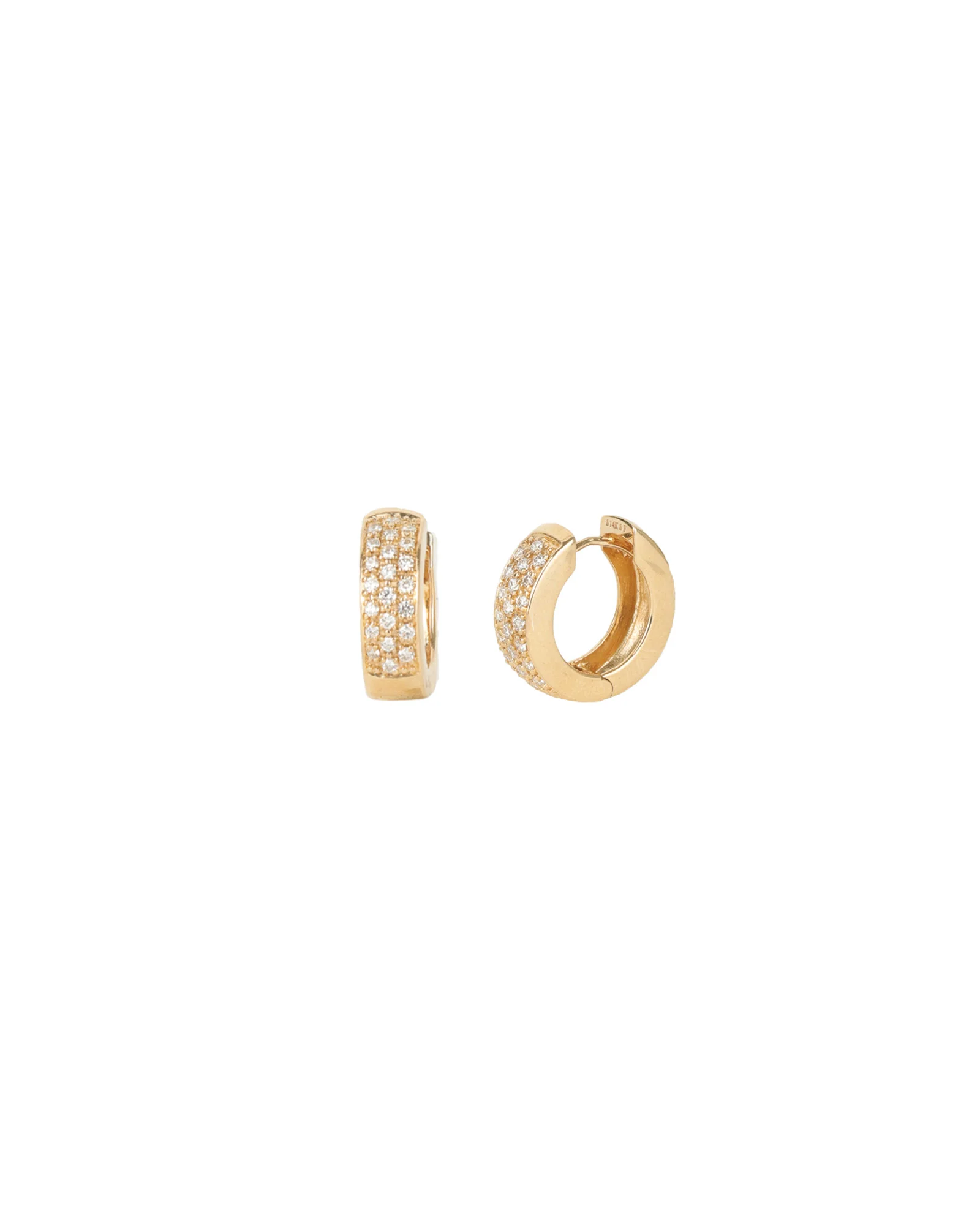 Three Row Pavé Huggies | 15mm