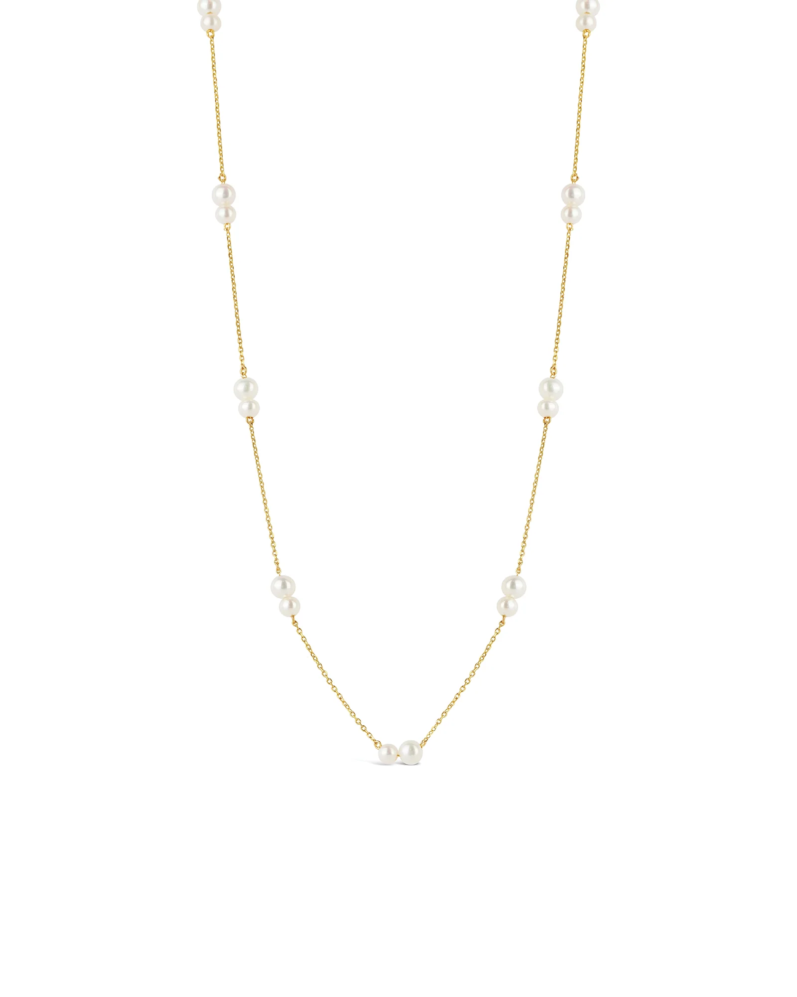 Two Pearl Station Necklace