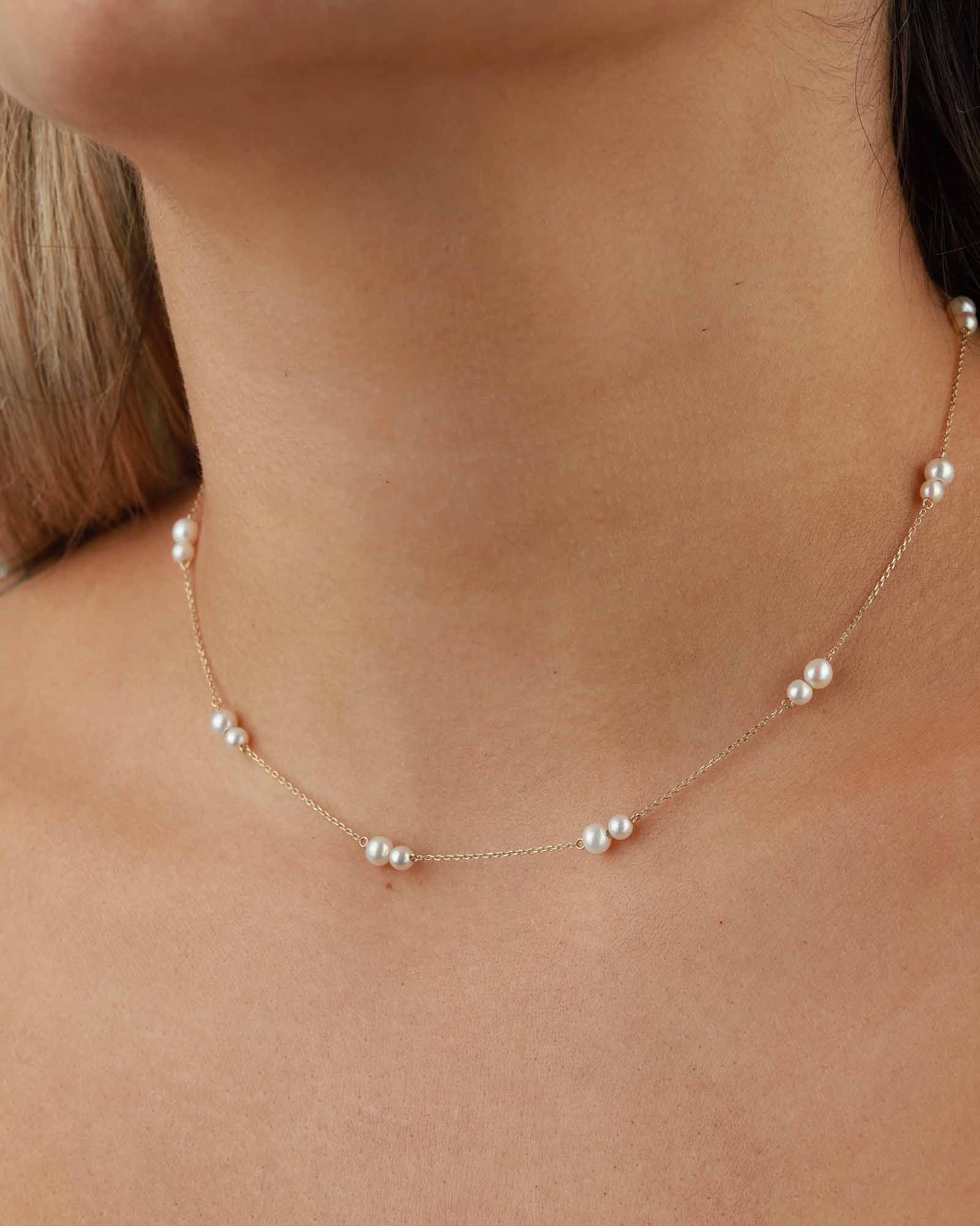 Two Pearl Station Necklace - Image 2