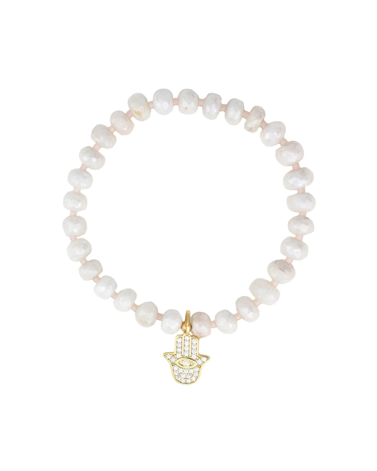 Hamsa Hand Silverite Beaded Bracelet