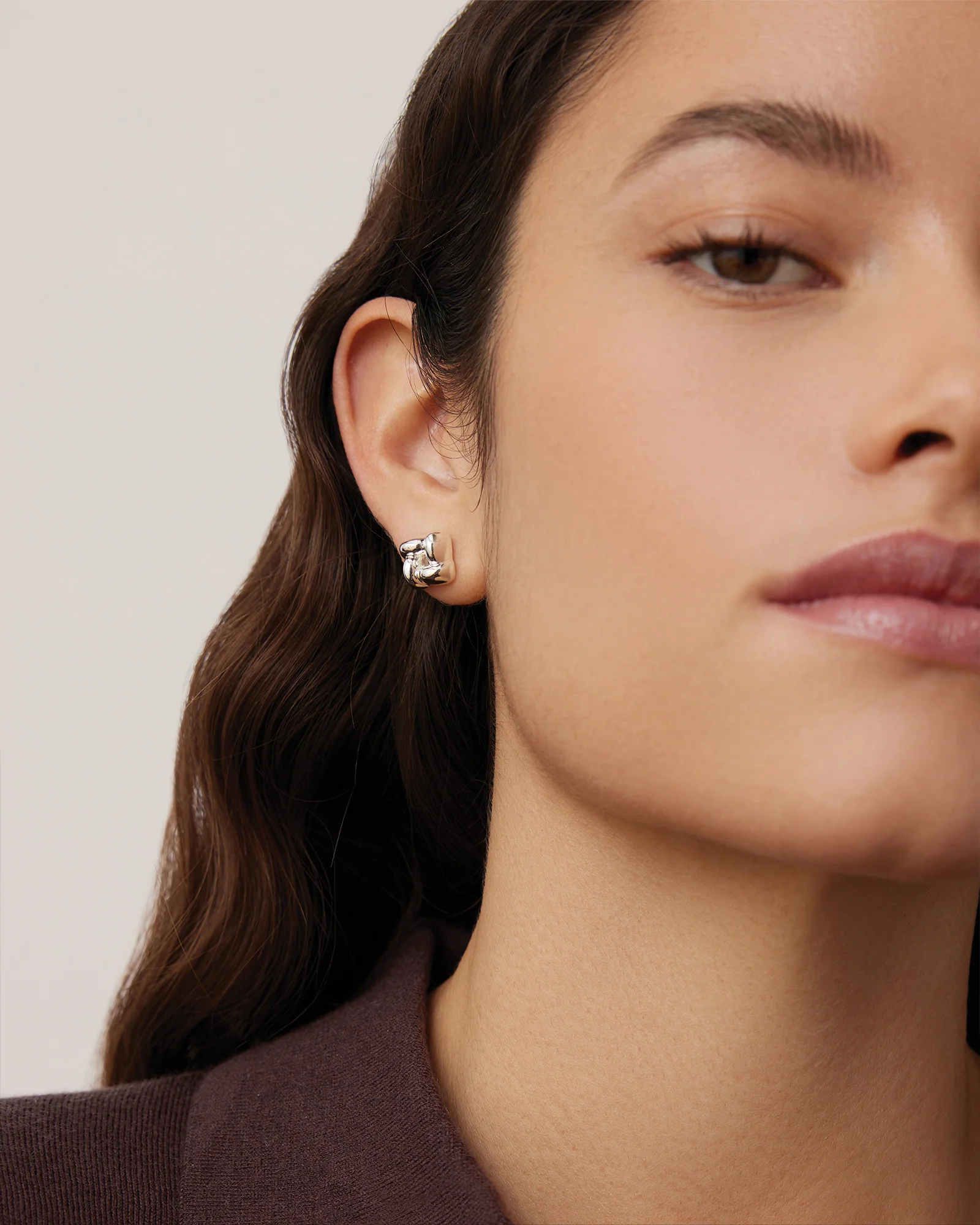Mini Woven Square Earrings - Image 3