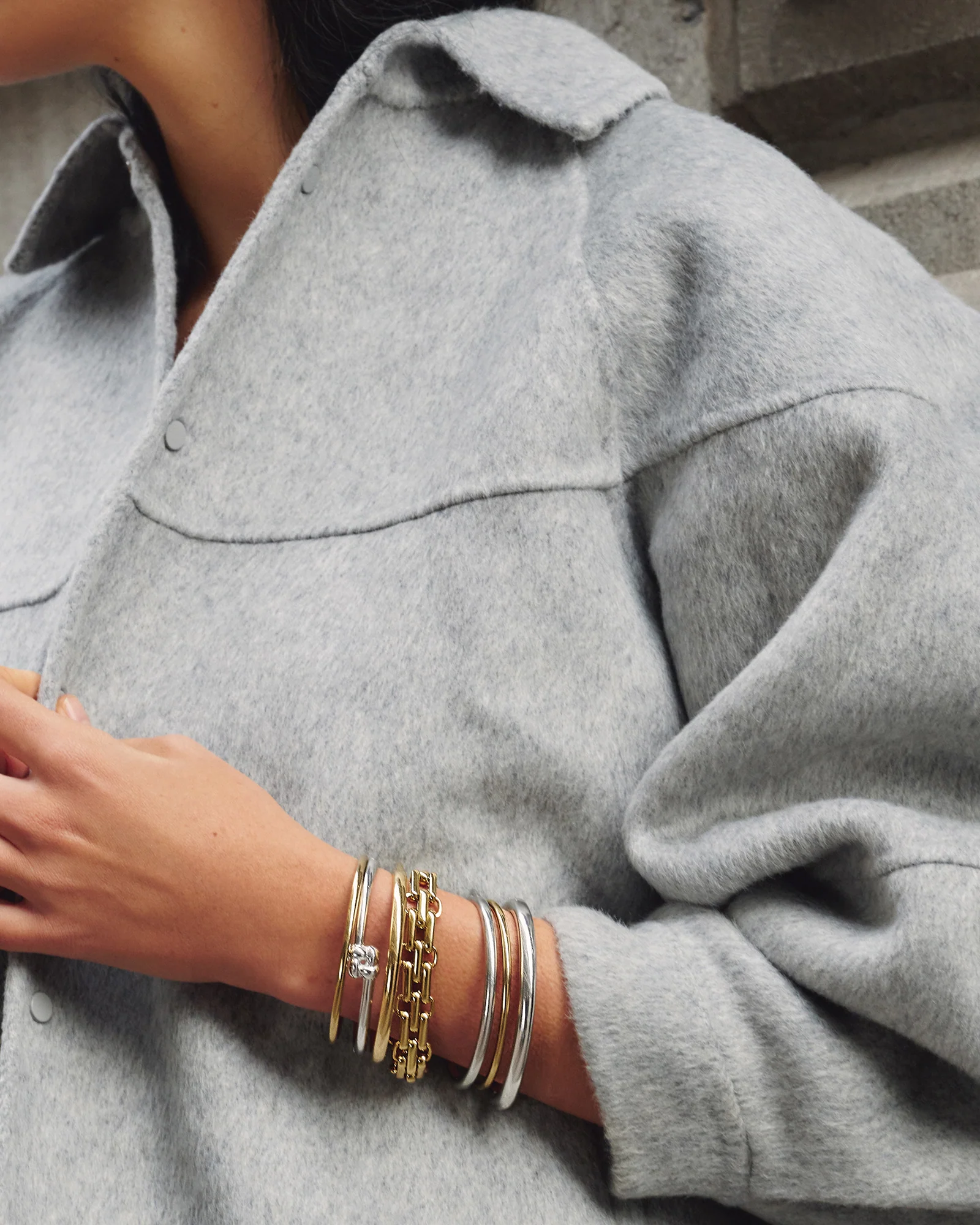 Slim Woven Square Bangle - Image 4