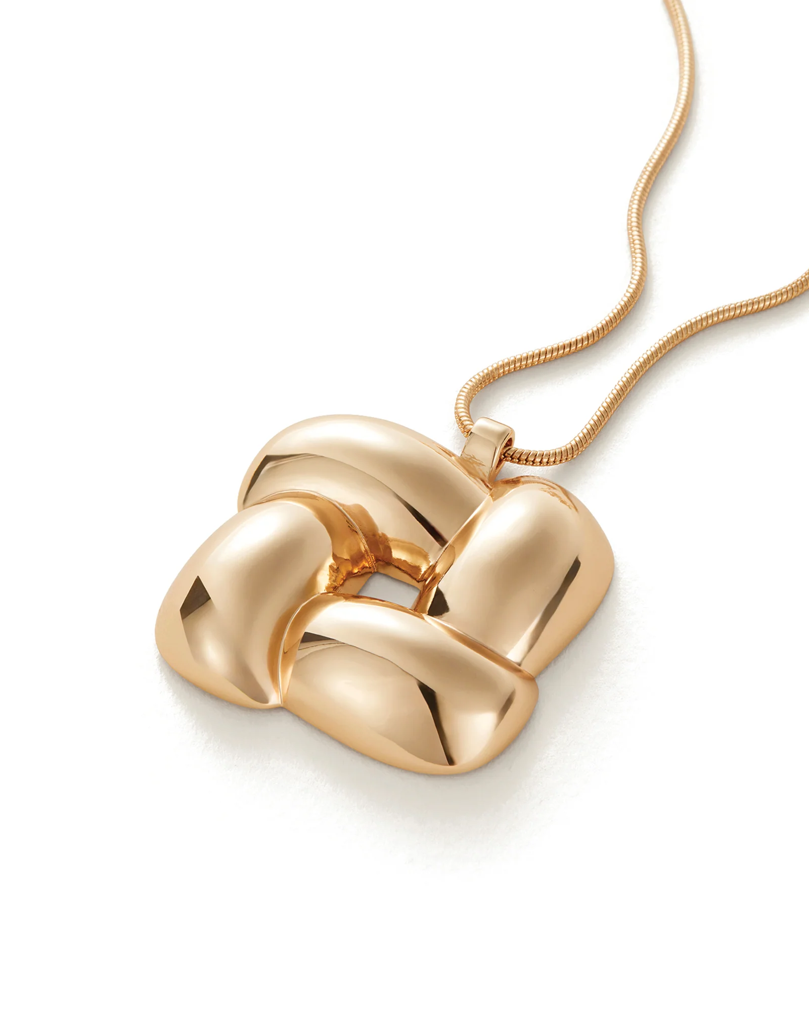 Woven Square Pendant Necklace - Image 3