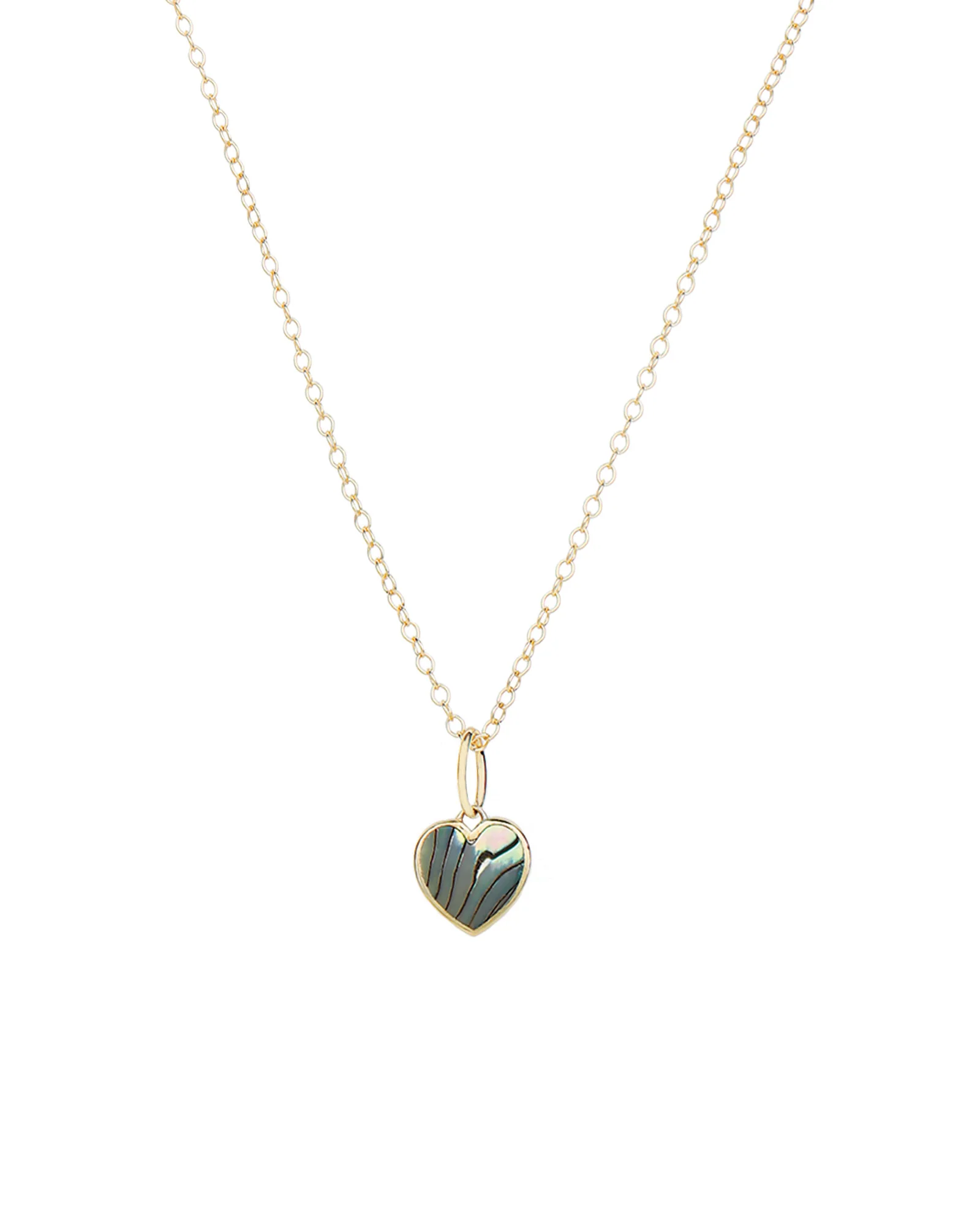 Abalone Heart Charm Necklace
