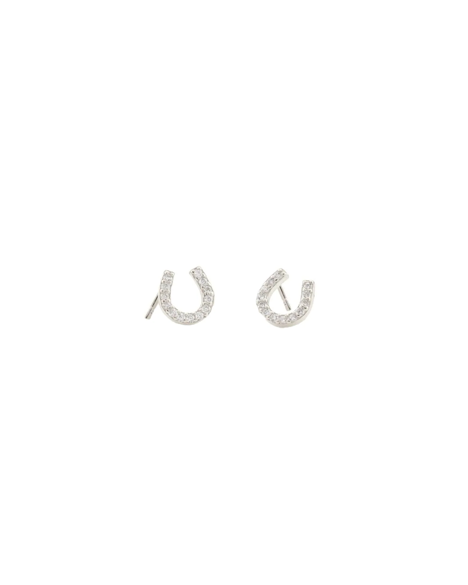 Pavé Horseshoe Stud Earrings