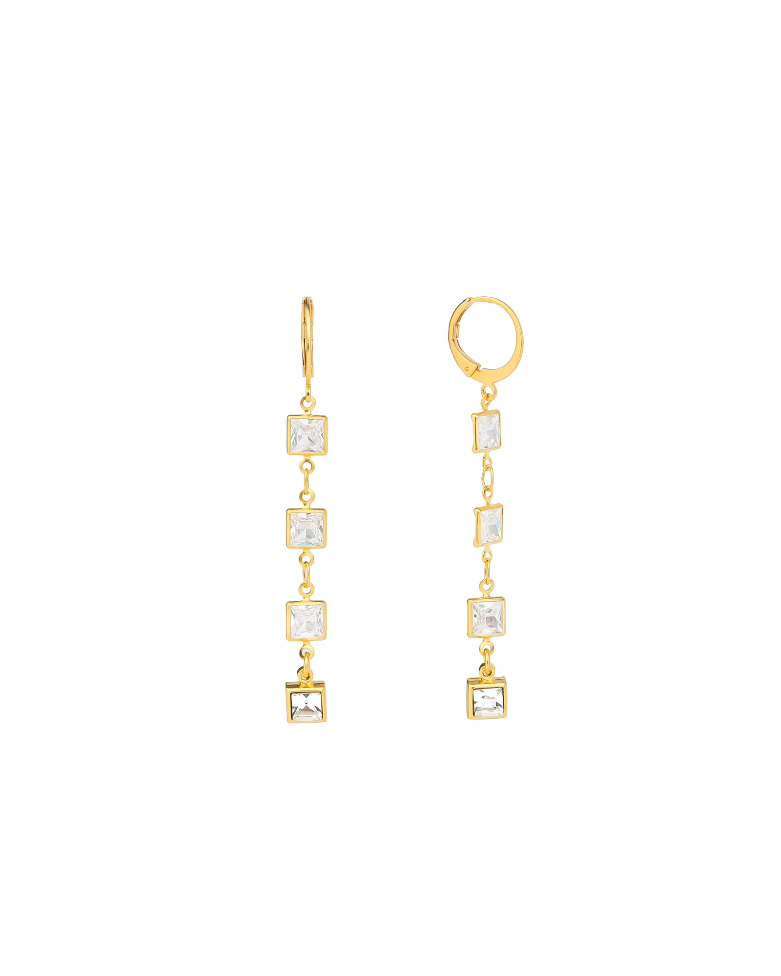 4 Square Crystal Drop Hooks