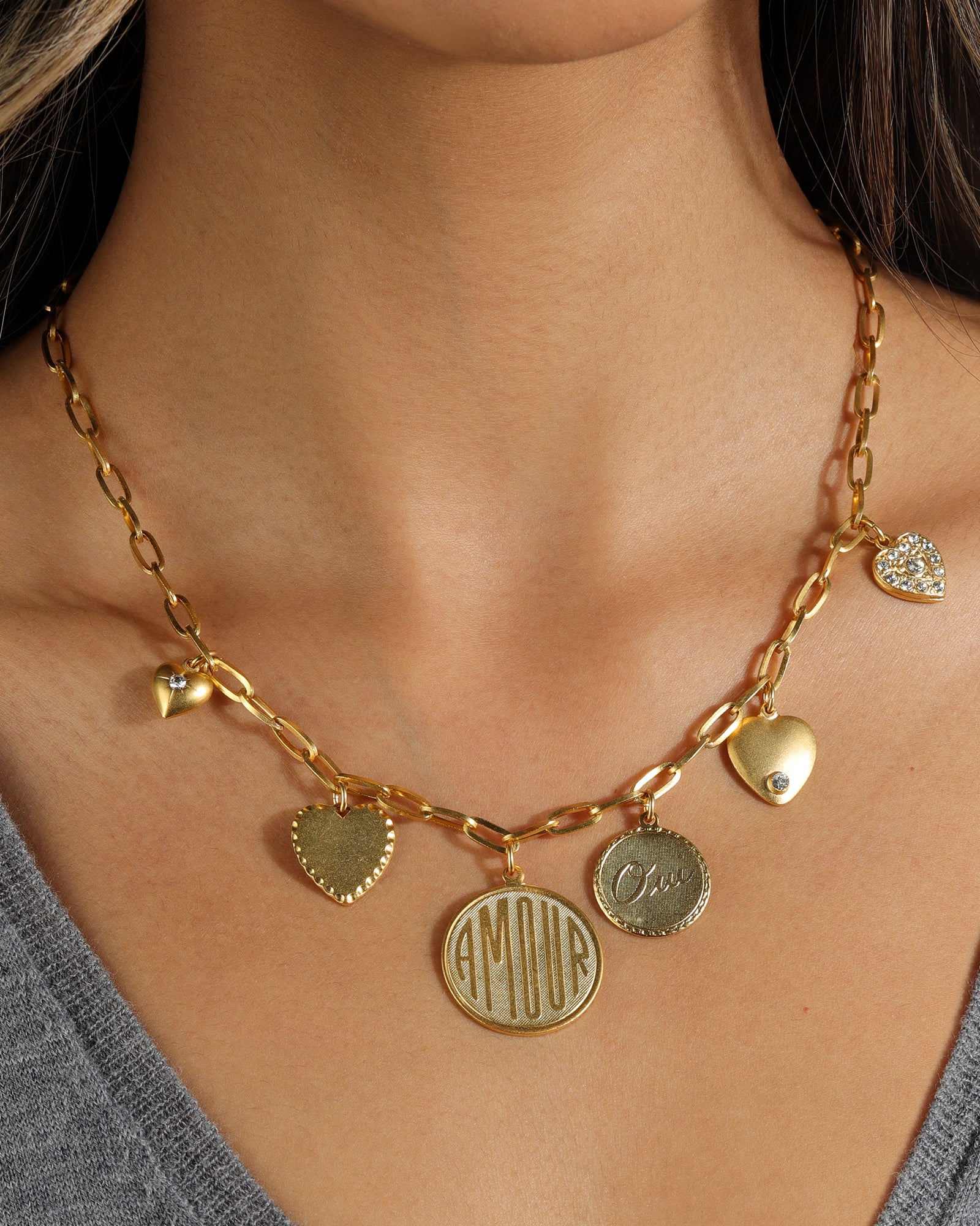 Armour Heart Charm Necklace - Image 2