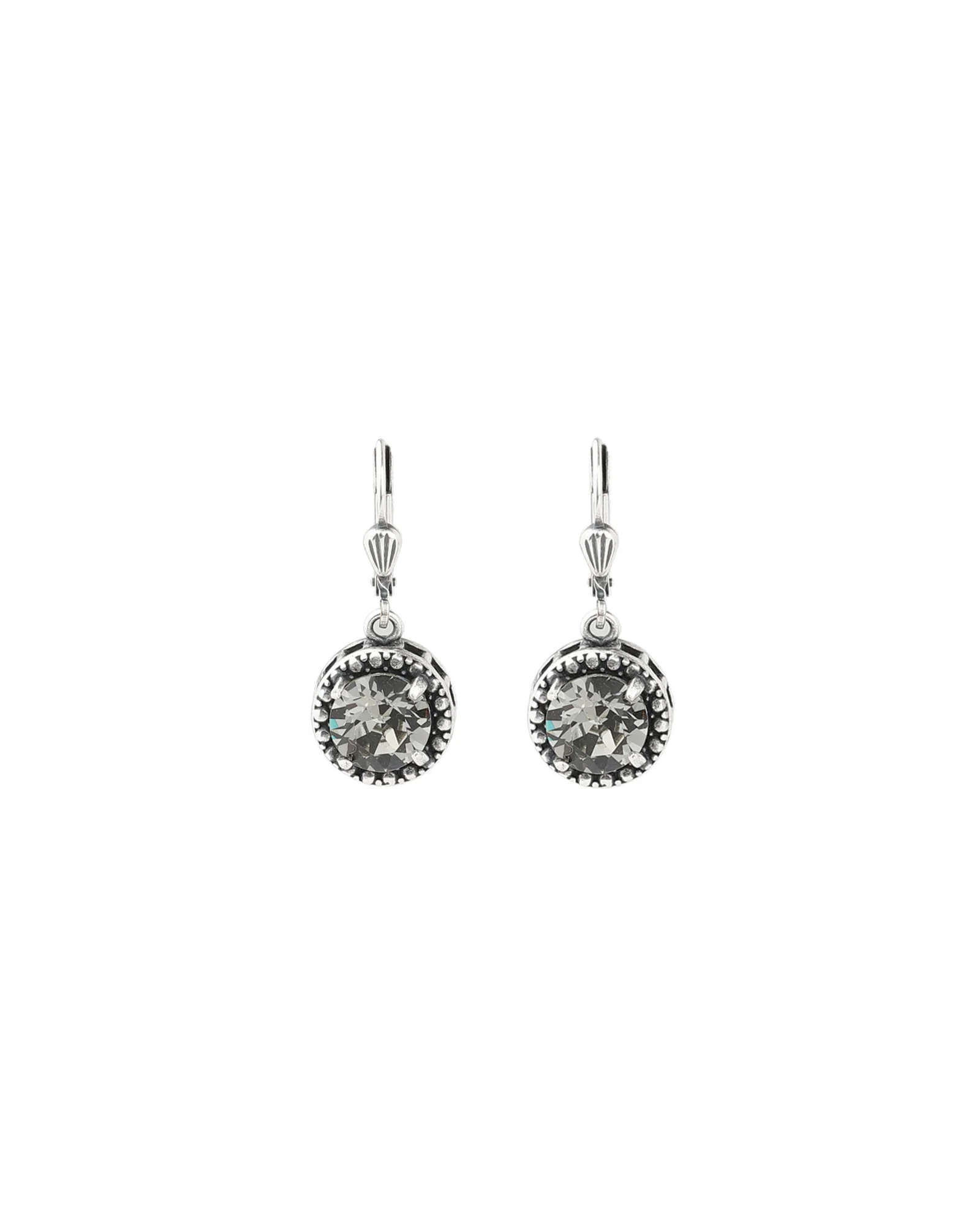 Dot Bezel Round Crystal Hooks
