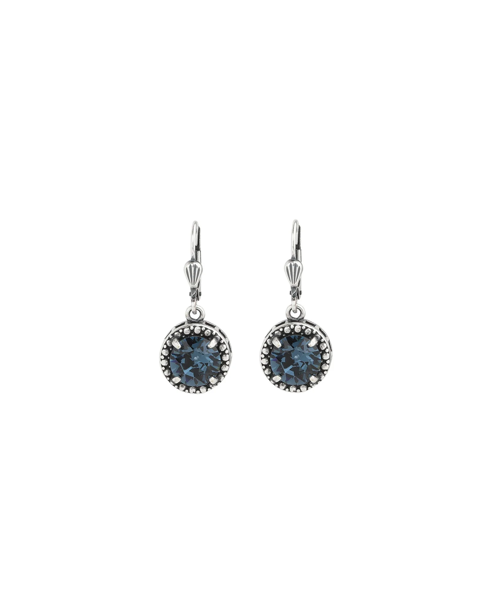 Dot Bezel Round Crystal Hooks
