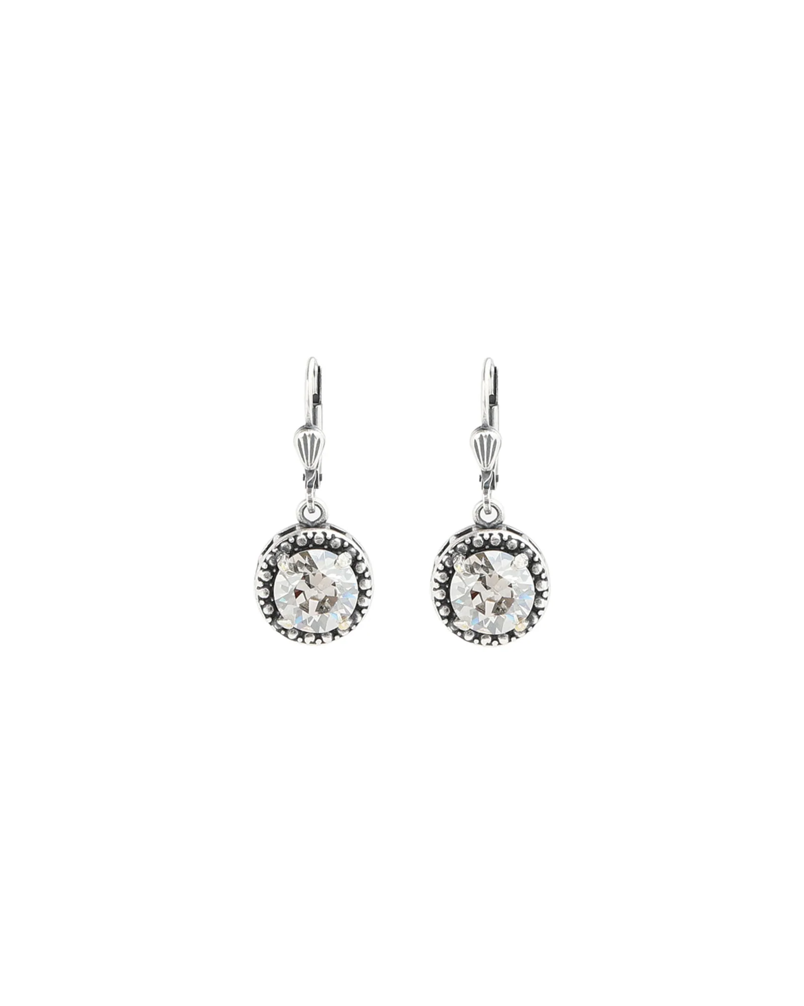 Dot Bezel Round Crystal Hooks