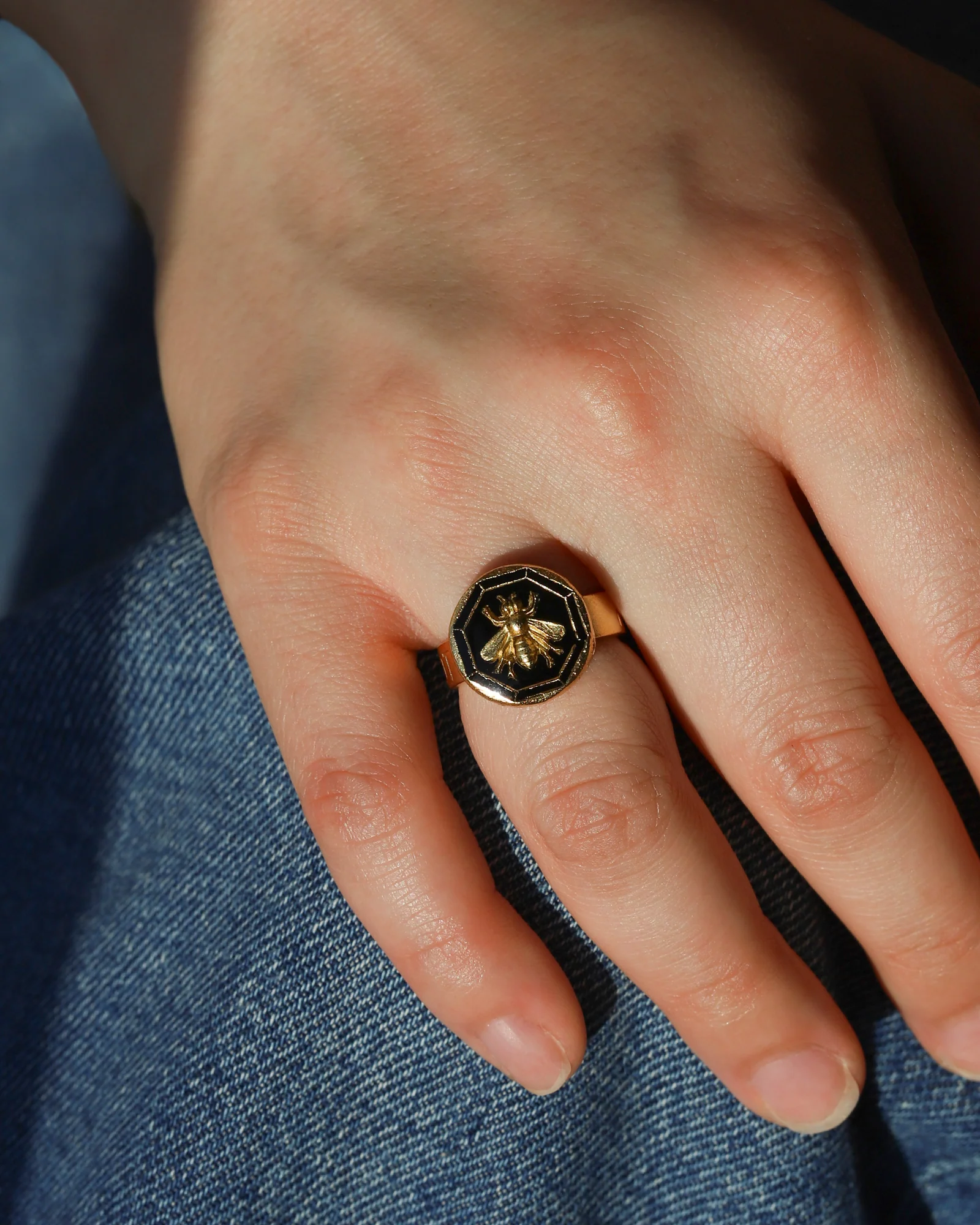 Enamel Bee Ring - Image 2