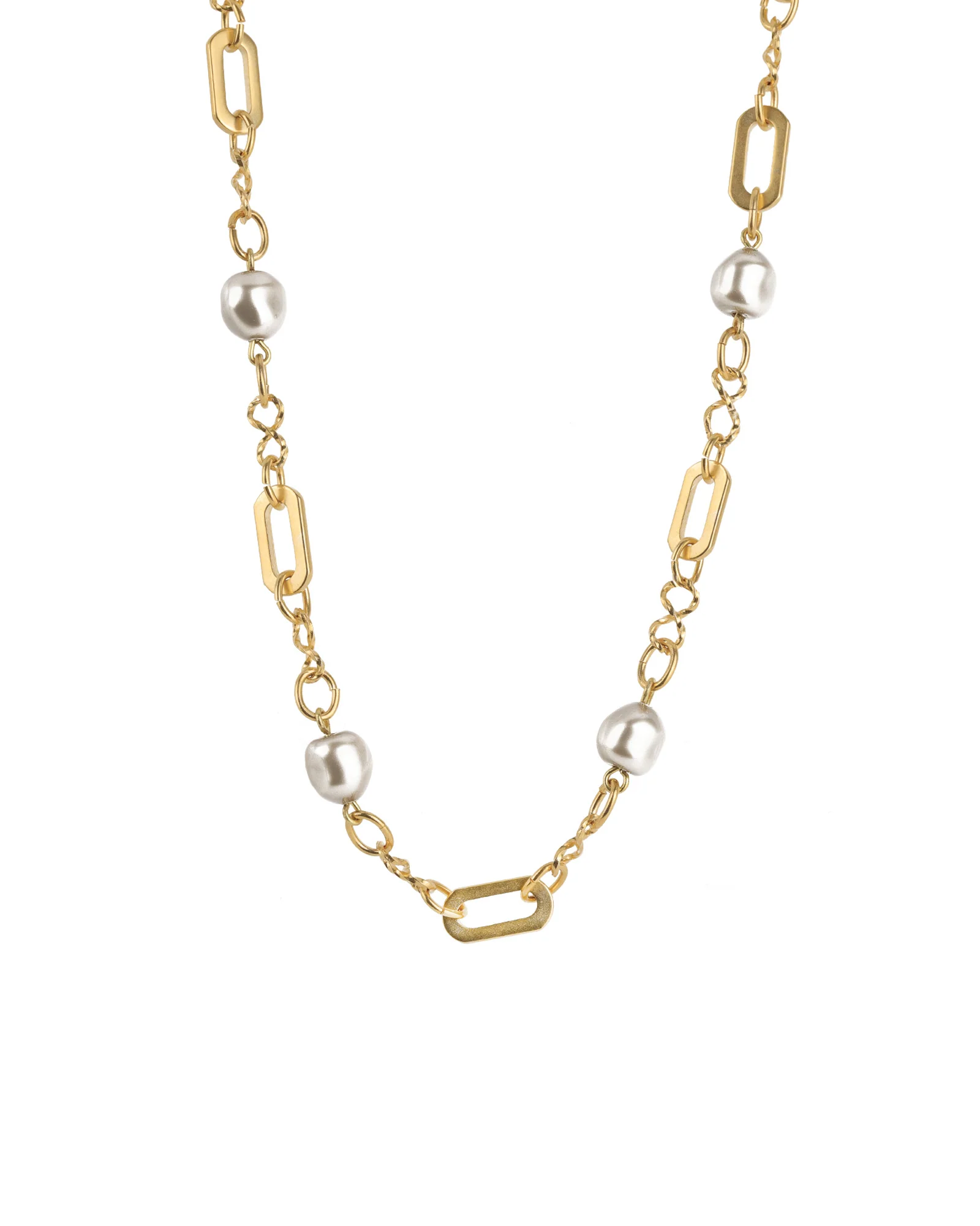 Mix Link Pearl Necklace