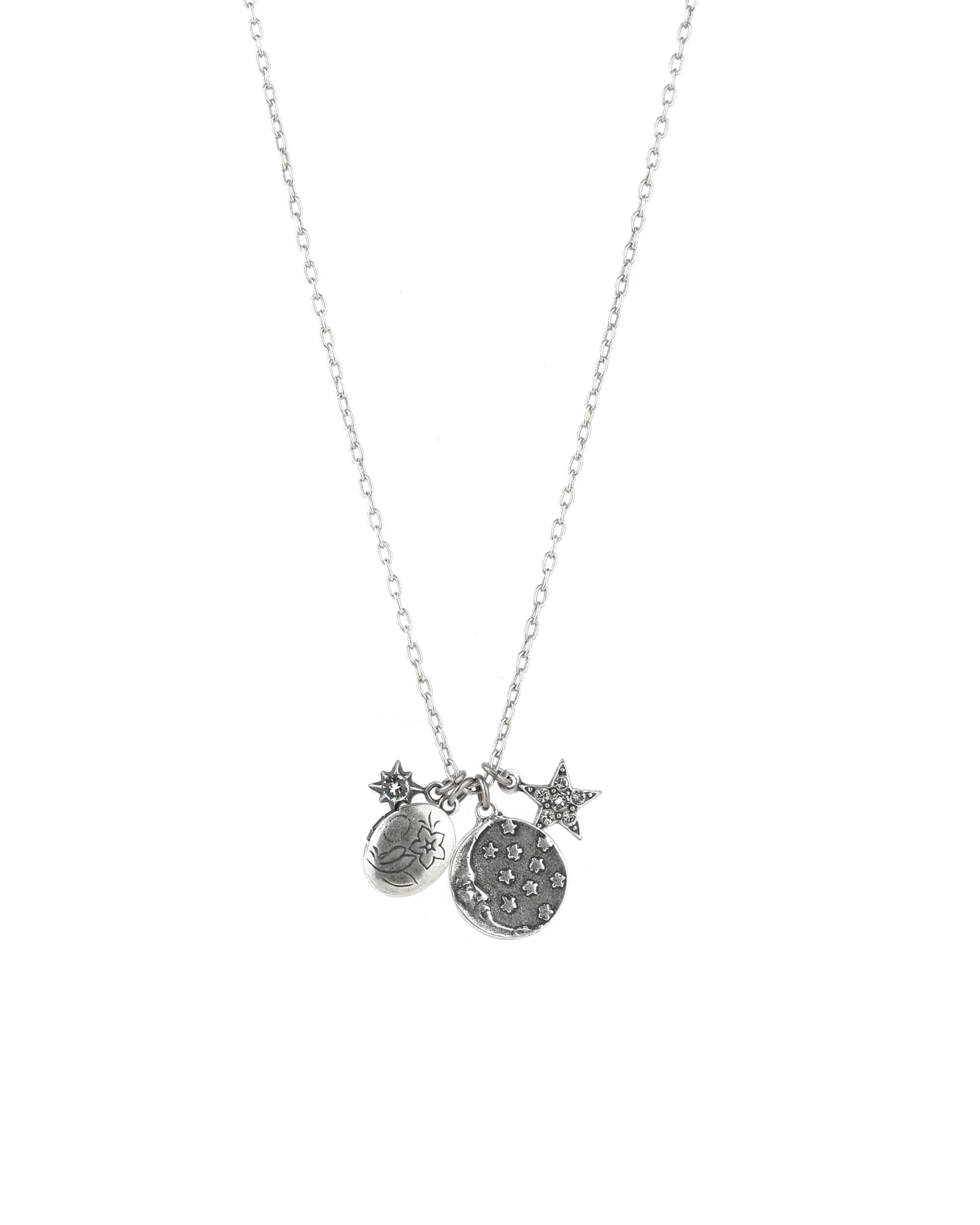 Moon & Star Locket Charm Necklace
