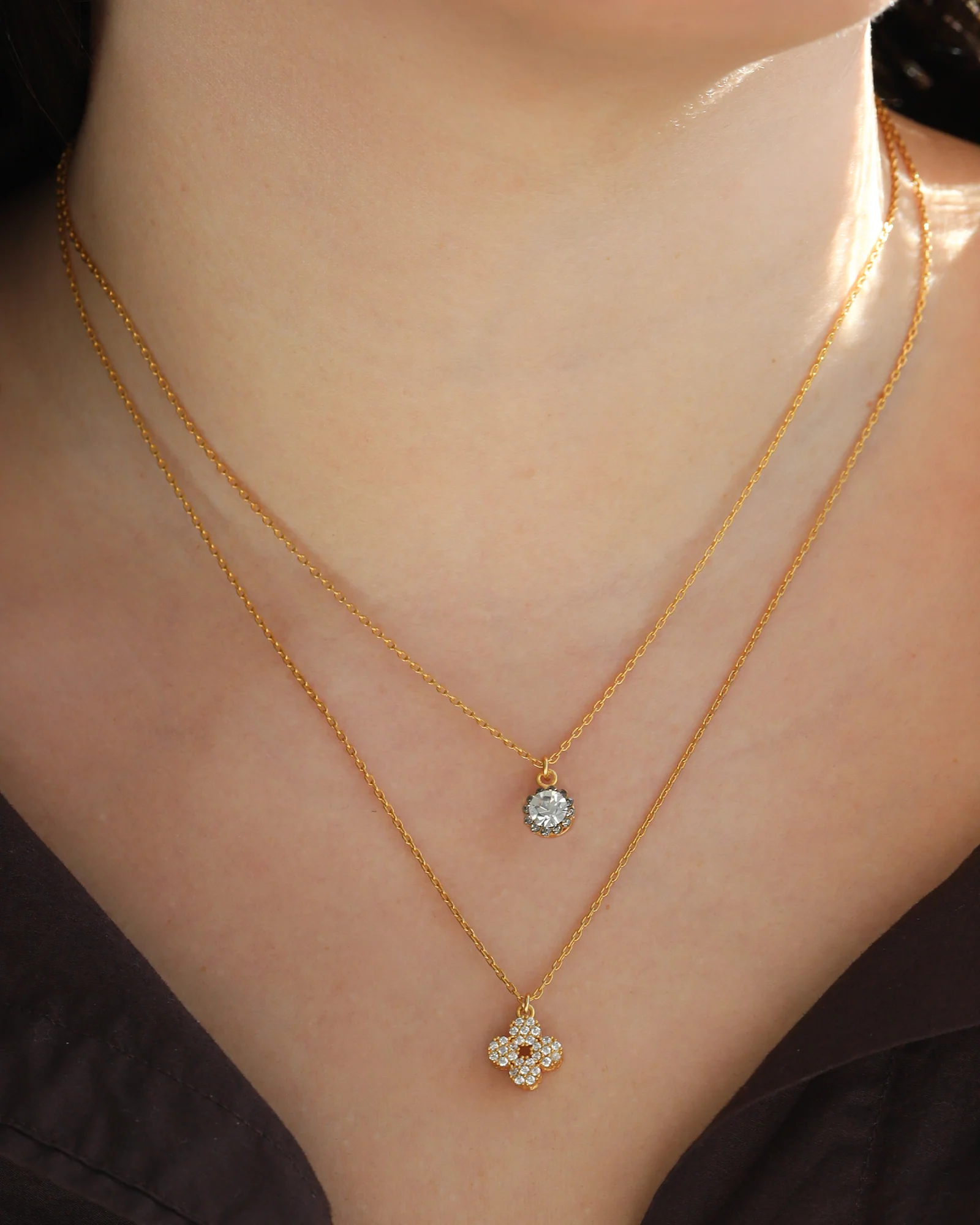 Round Halo Necklace - Image 2
