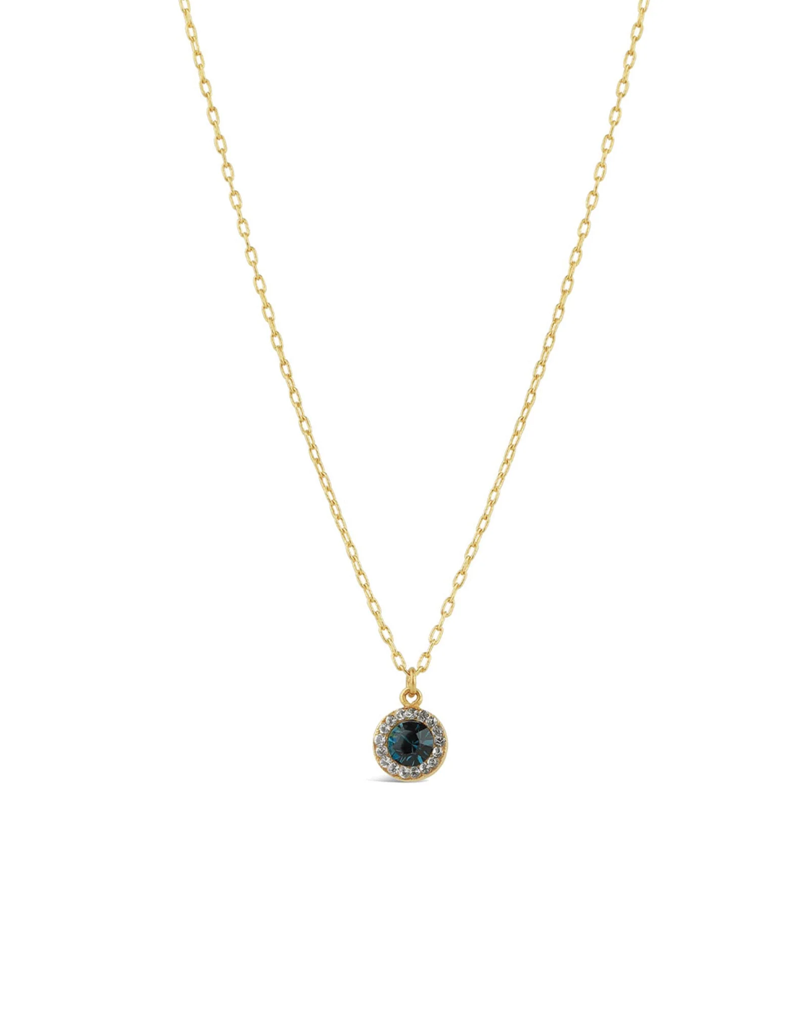 Round Pavé Halo Necklace