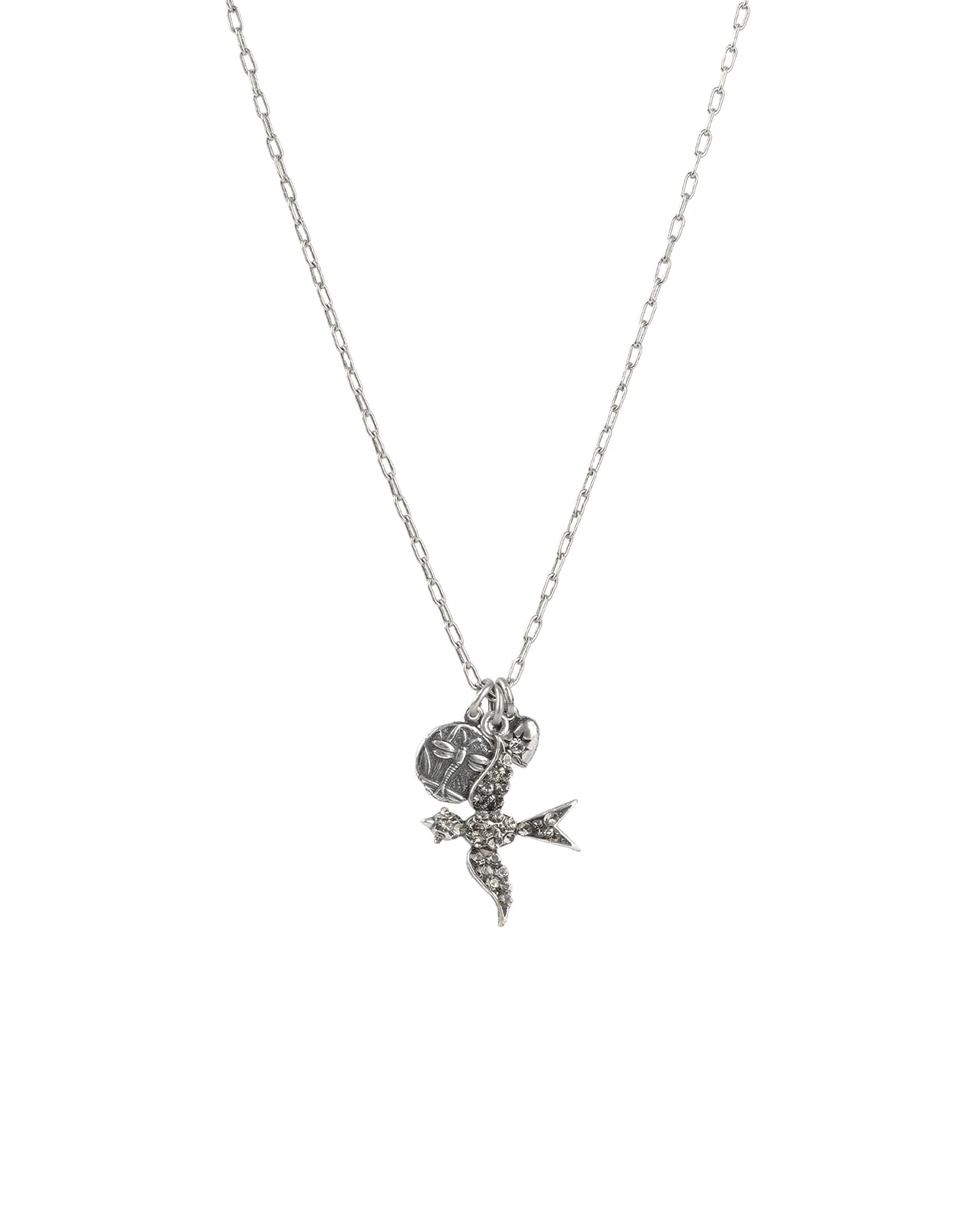 Swallow Heart Charm Necklace