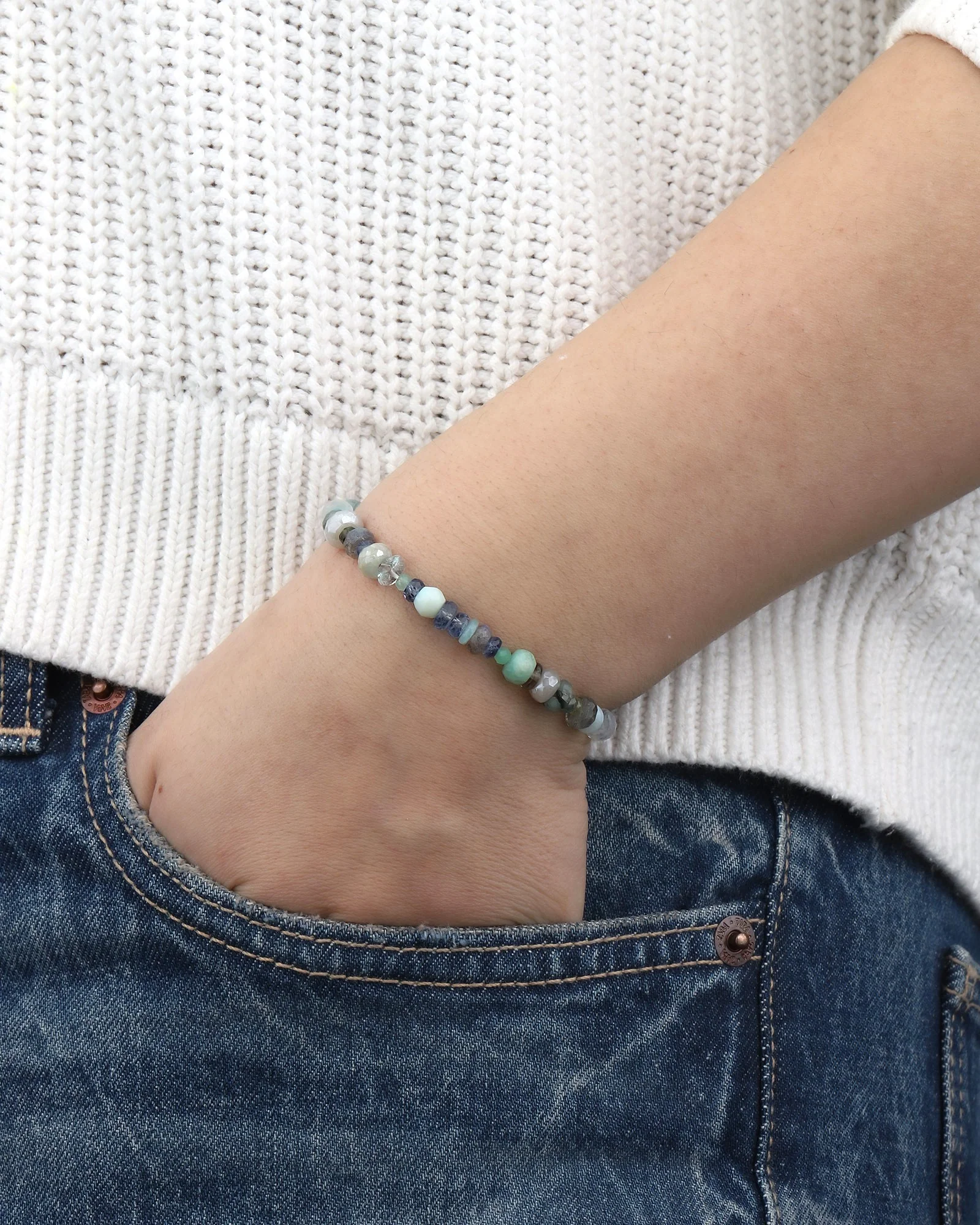 Mixed Stone Tassel Bracelet - Image 2