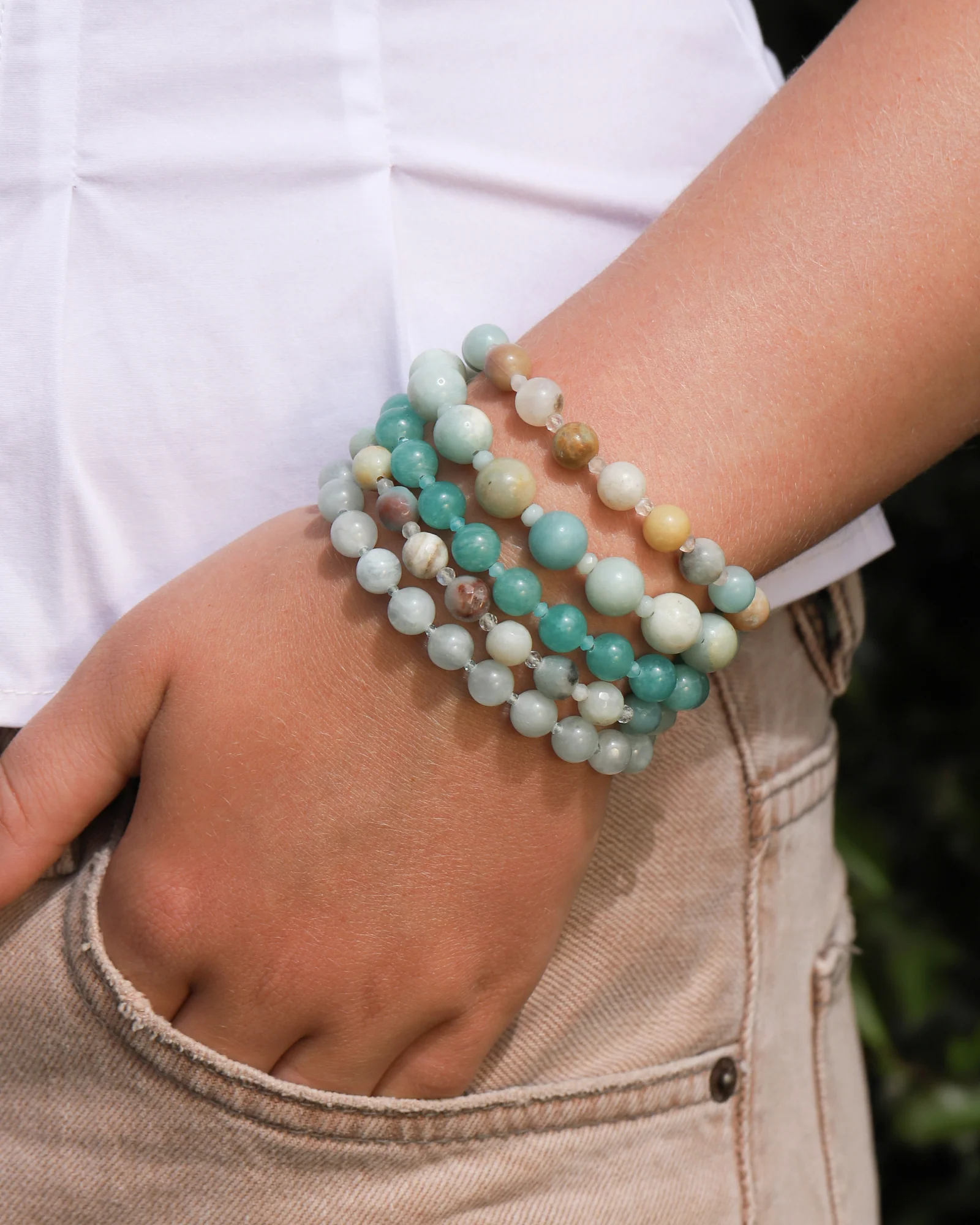 Multi Amazonite Beaded Bracelet | 8mm - Image 3