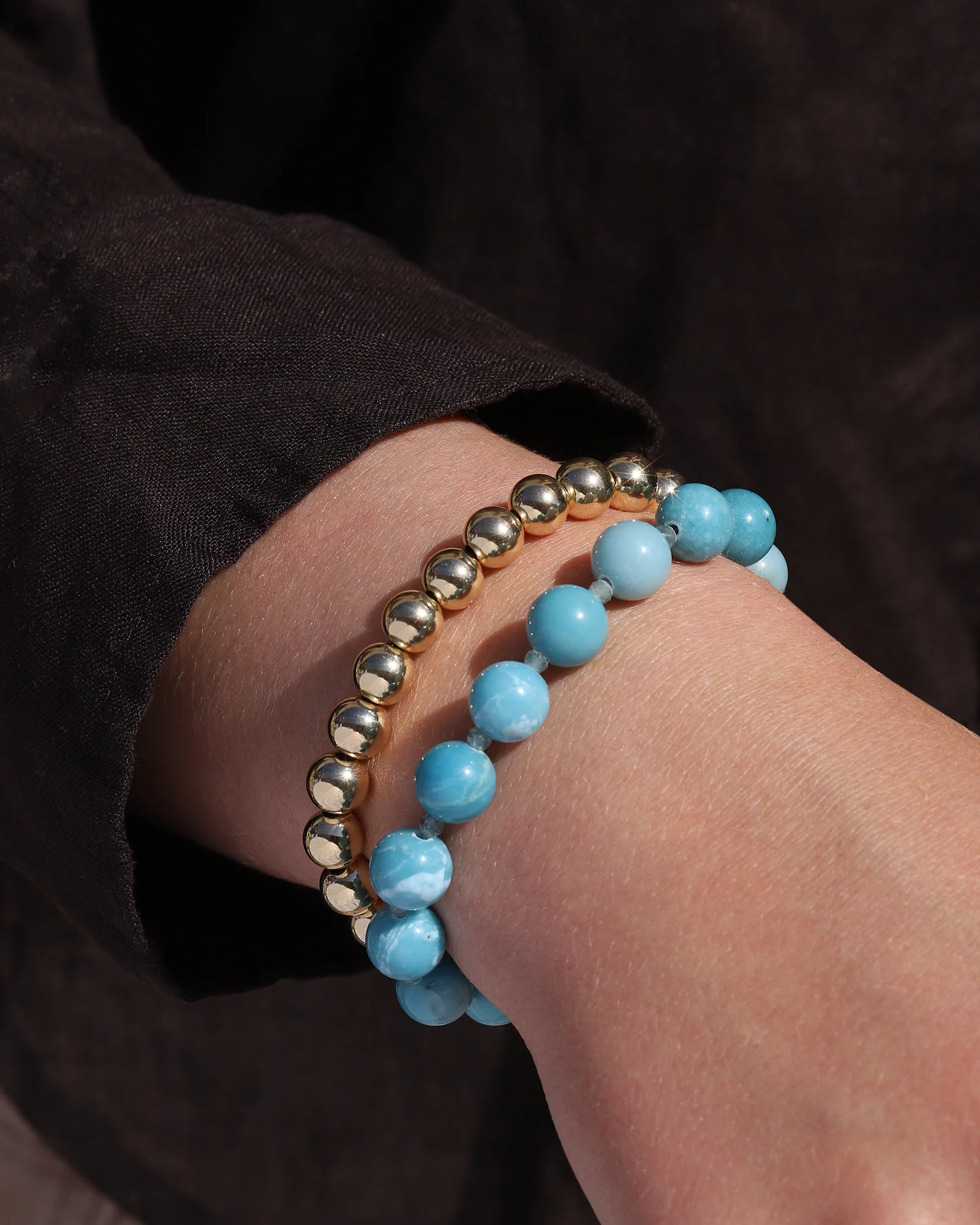 Larimar Beaded Bracelet | 10mm - Image 2