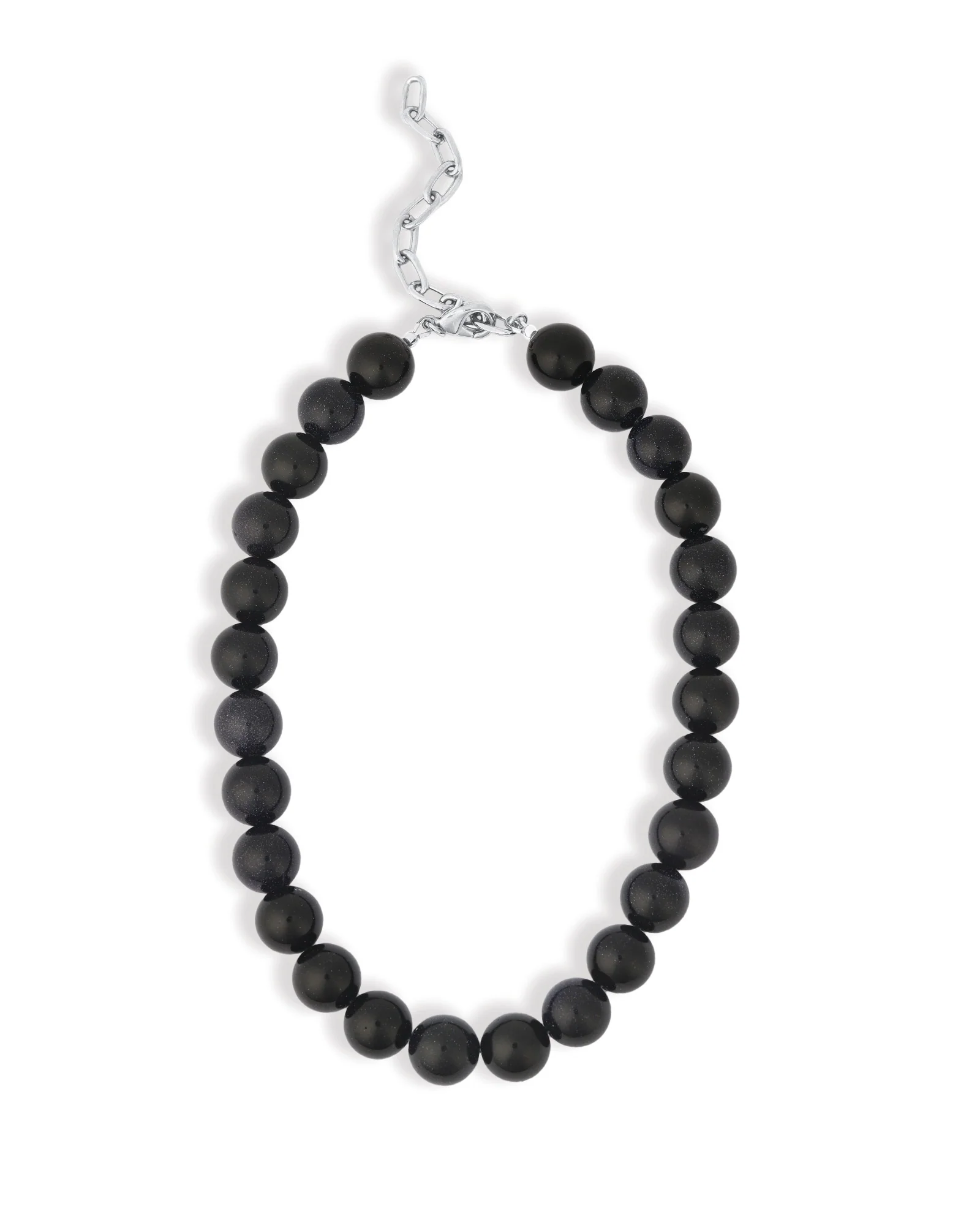 Blue Goldstone Chunky Beaded Necklace | 14mm - Image 3