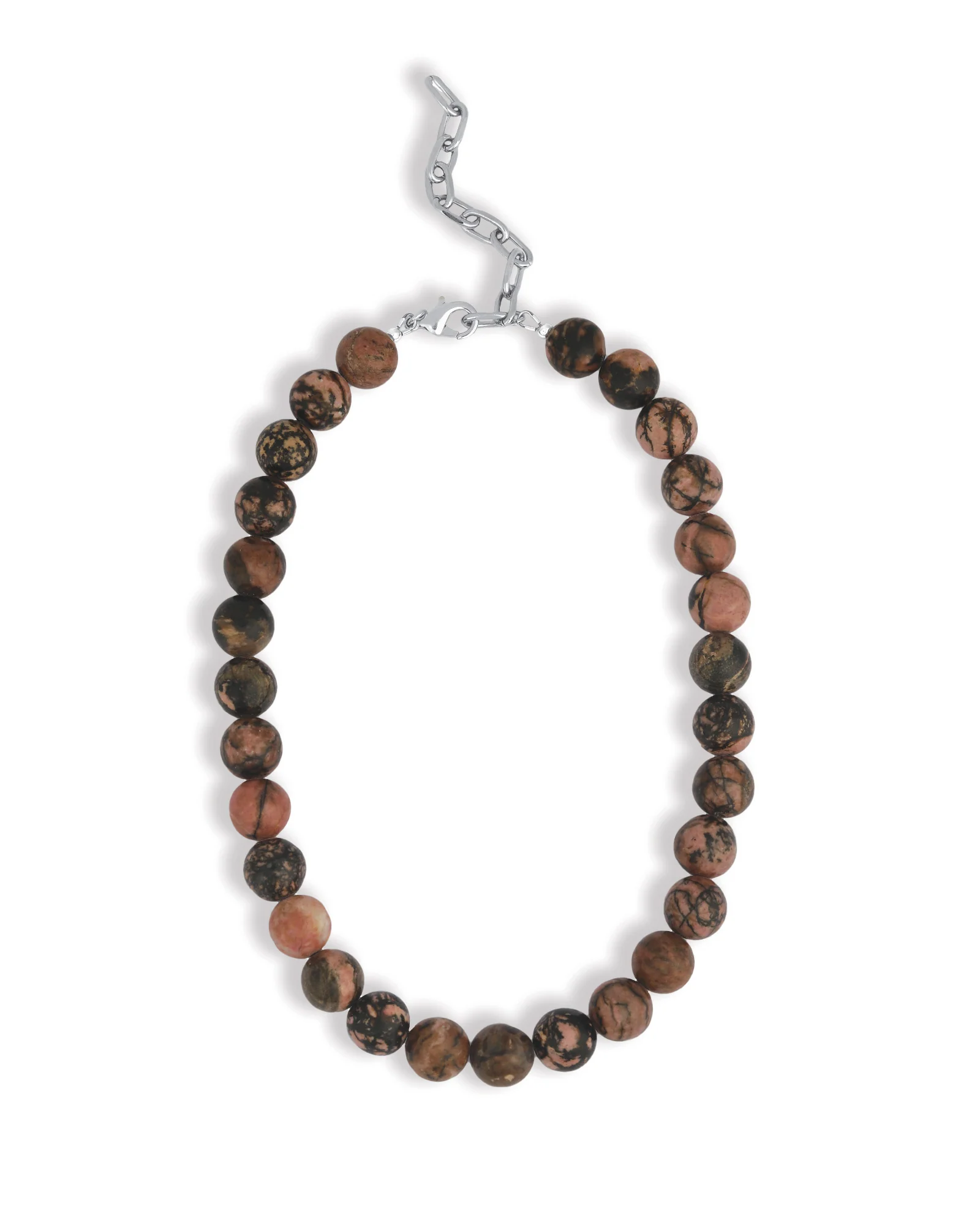 Rhodonite Chunky Beaded Necklace | 12mm - Image 3