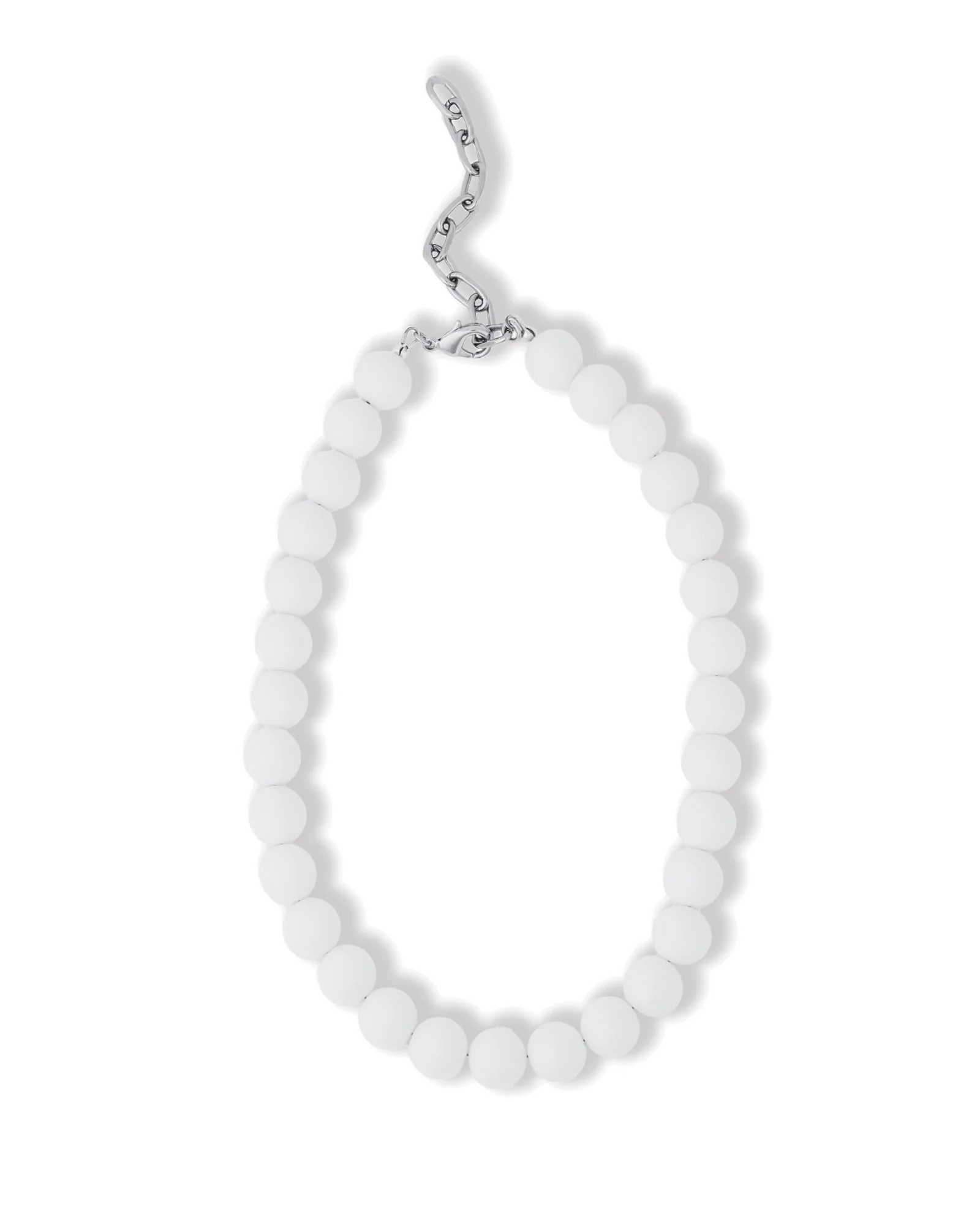 White Jade Chunky Beaded Necklace | 12mm - Image 3