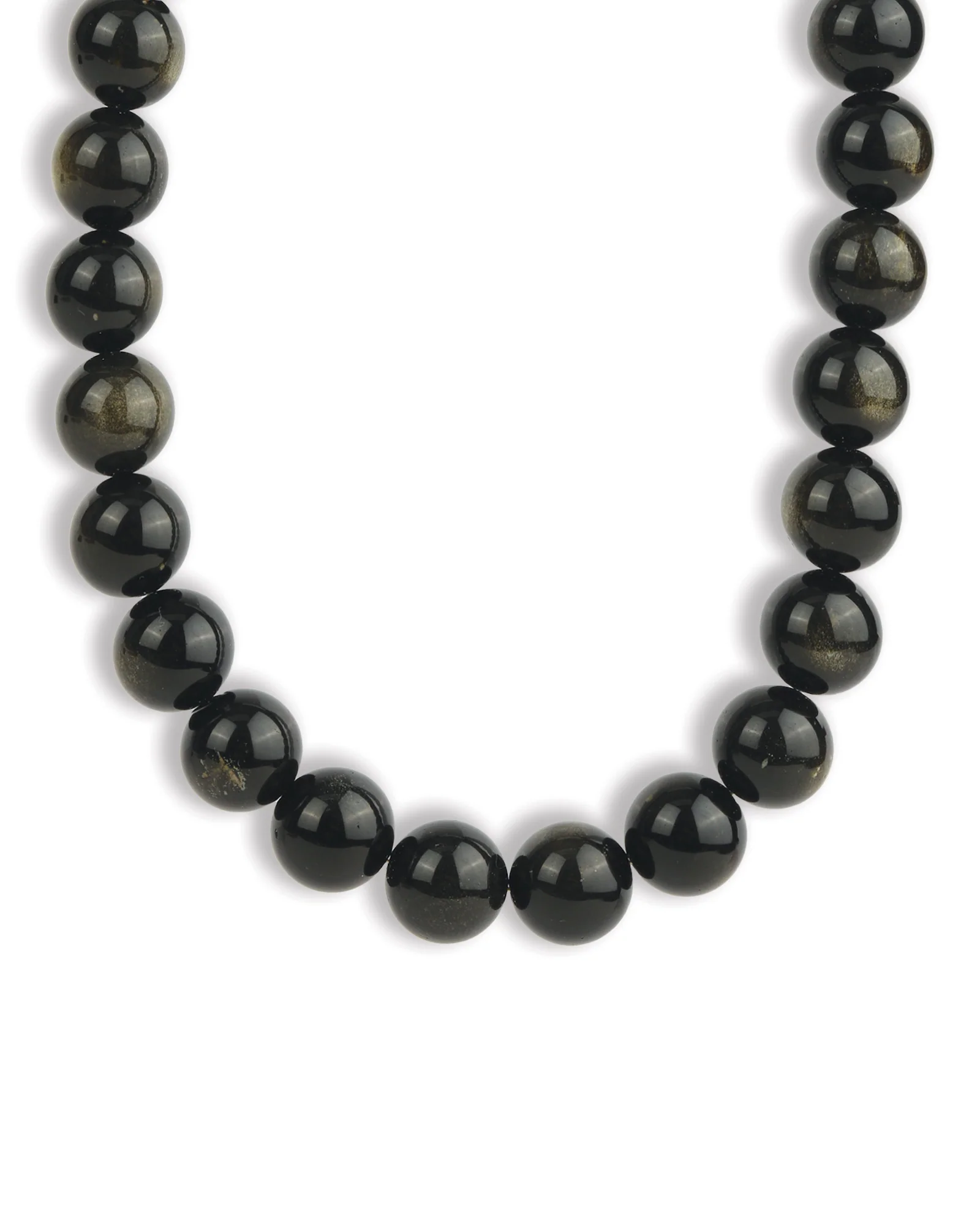 Golden Obsidian Chunky Beaded Necklace | 14mm