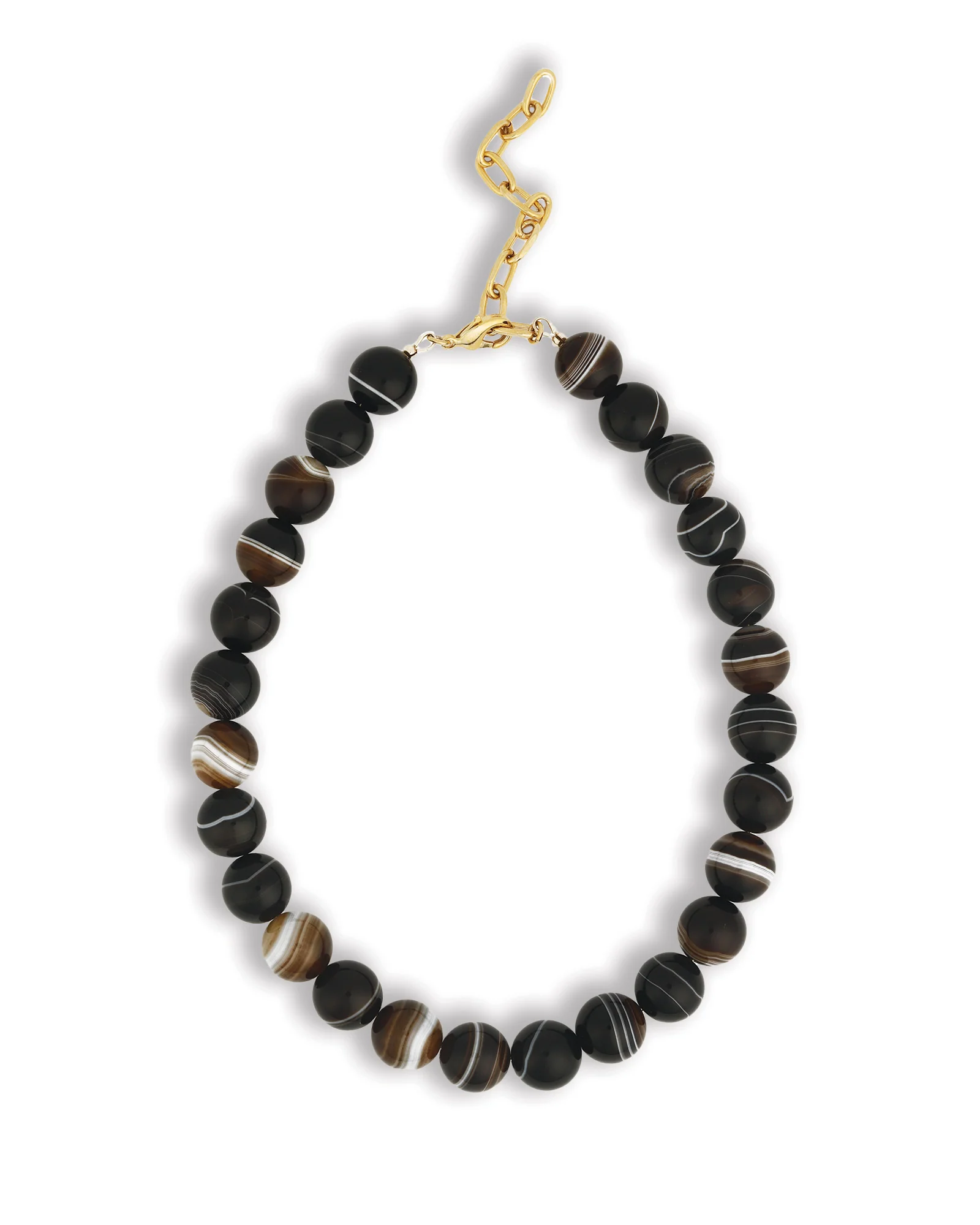 Brown Madagascar Agate Chunky Beaded Necklace | 14mm - Image 3
