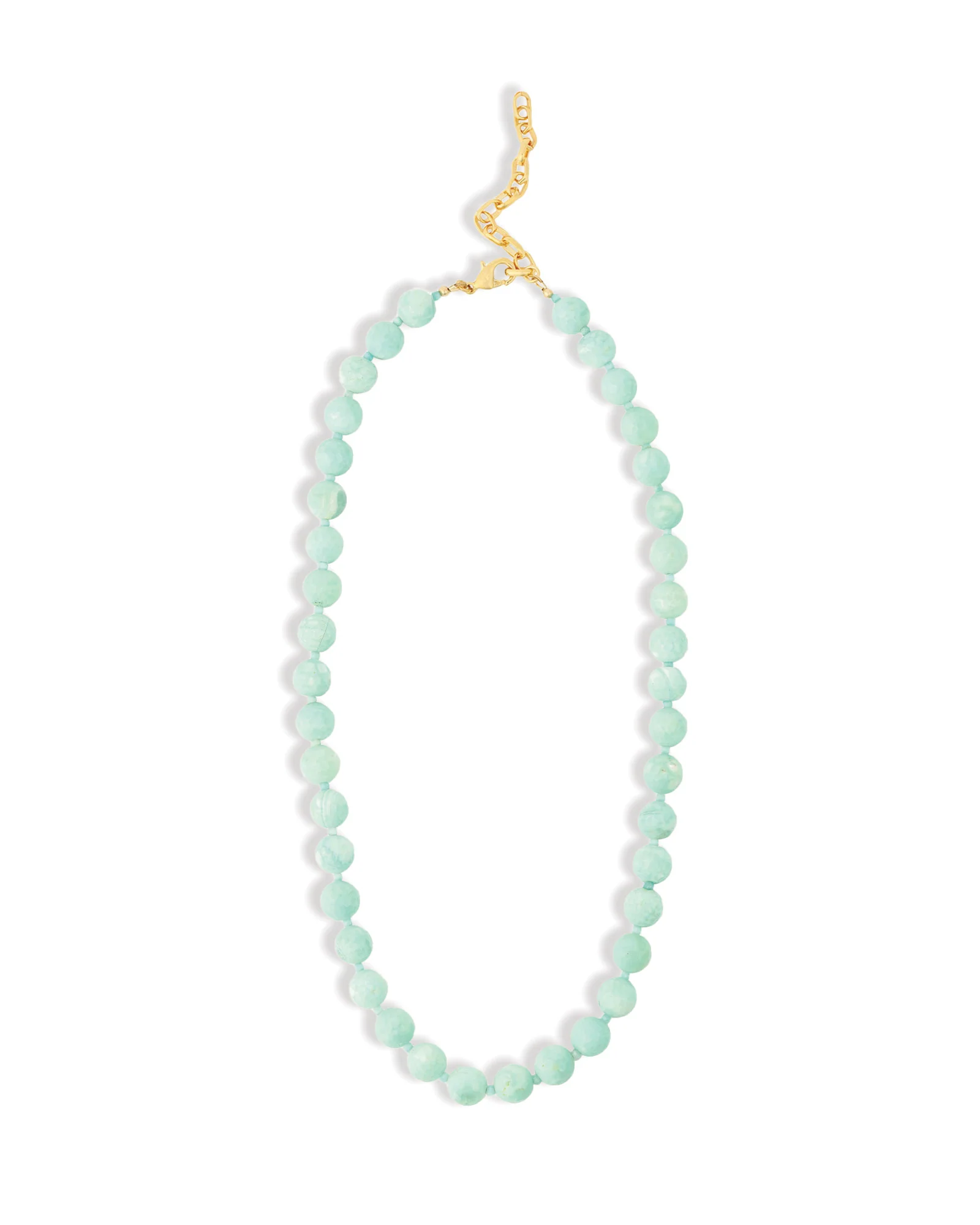 Light Green Agate Long Faceted Beaded Necklace | 10mm - Image 3