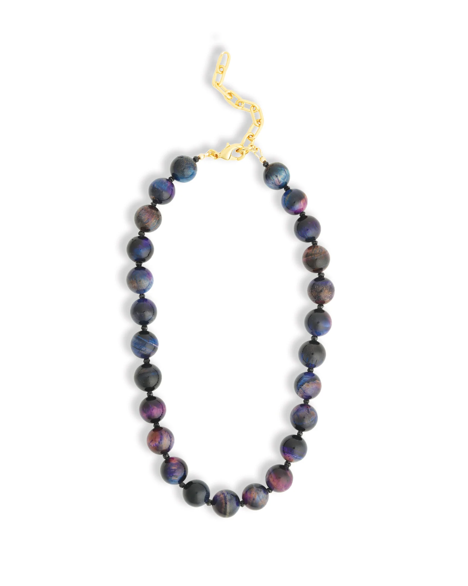 Galaxy Tiger Eye Chunky Beaded Necklace | 12mm - Image 3