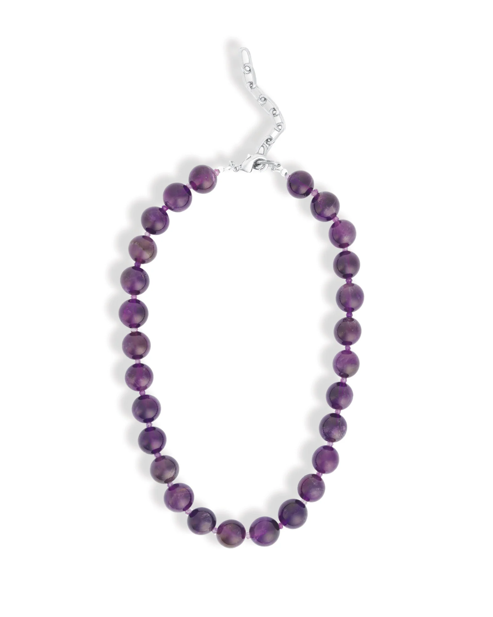 Amethyst Chunky Beaded Necklace | 12mm - Image 3