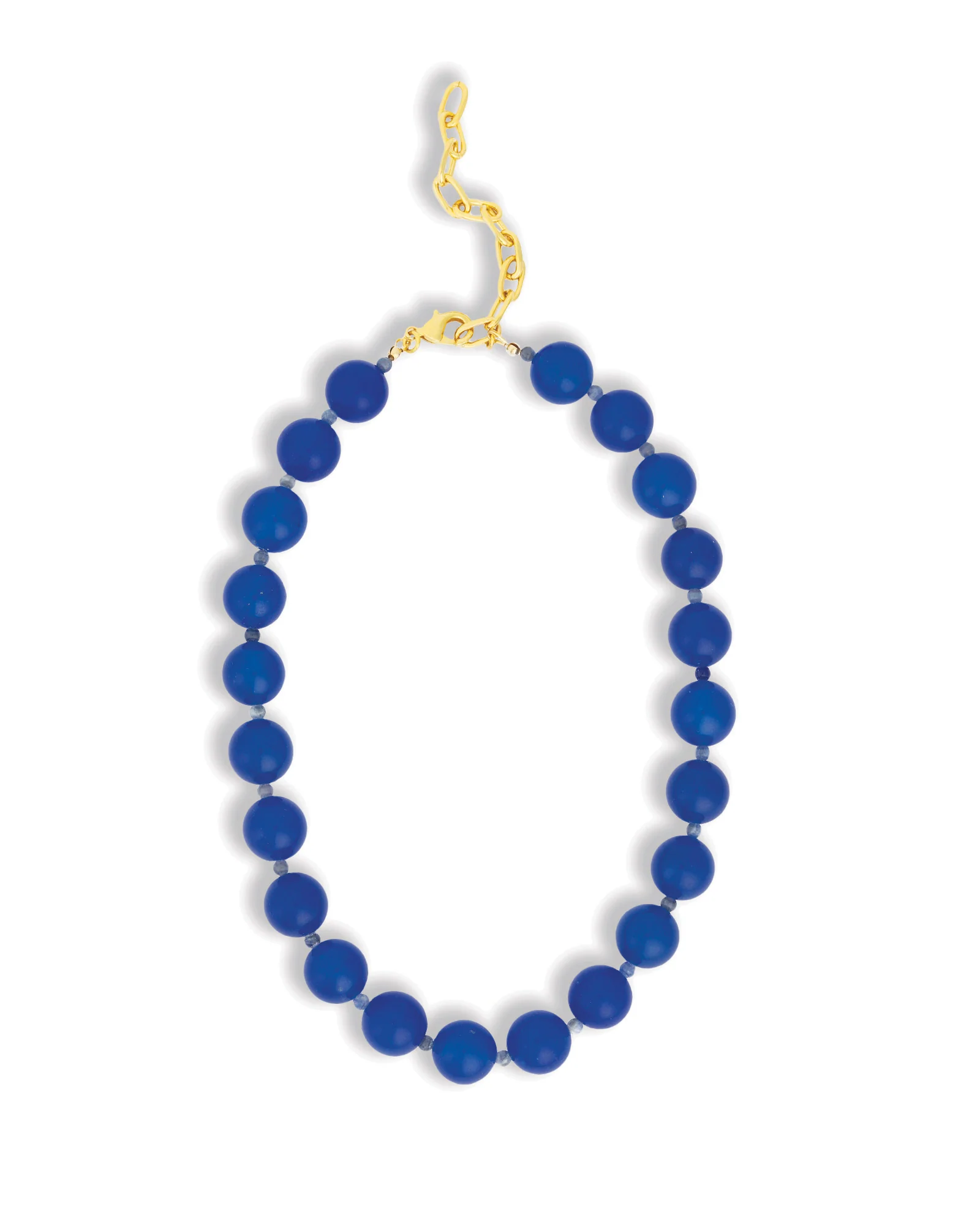 Blue Jade Chunky Beaded Necklace | 14mm - Image 3