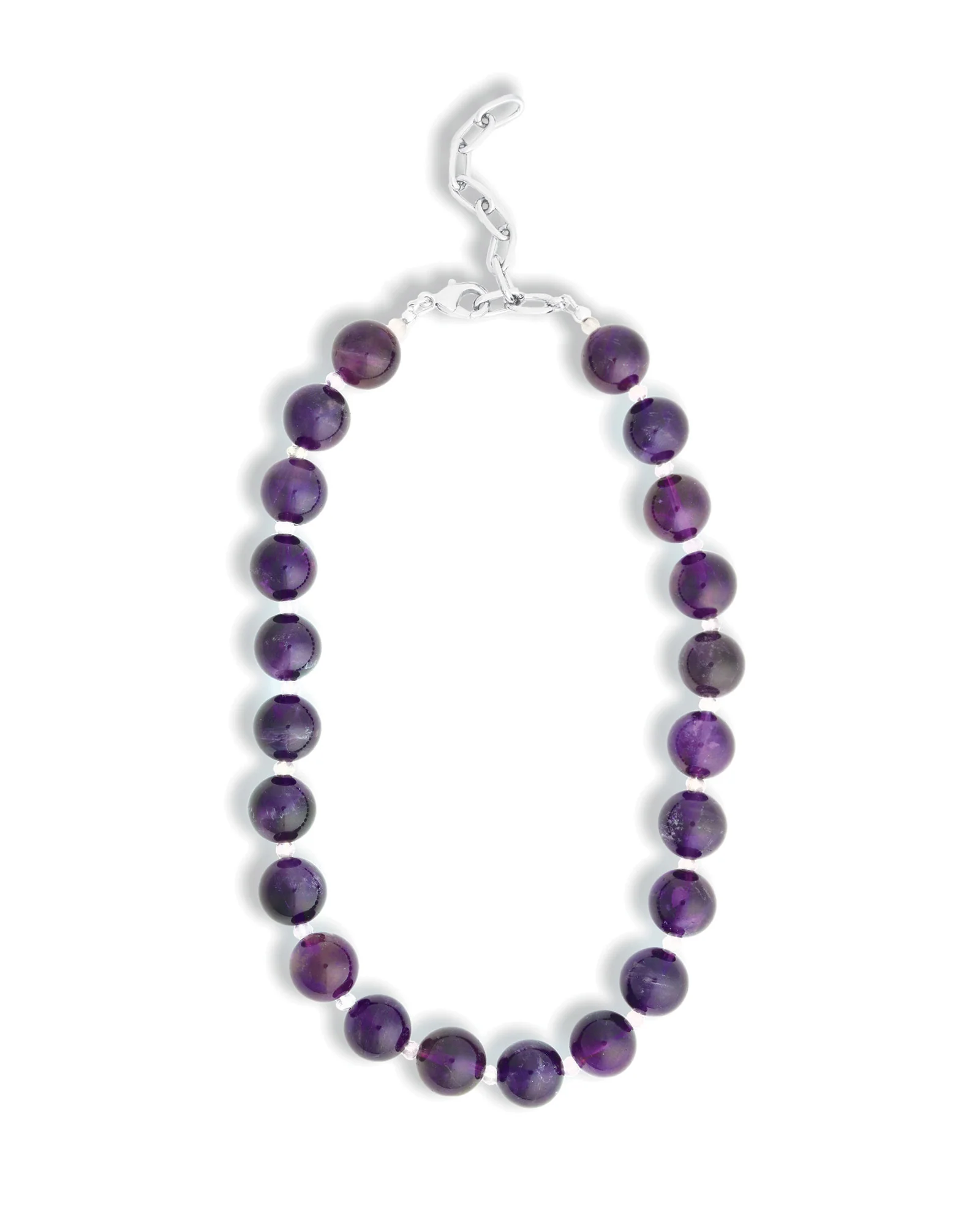 Amethyst Chunky Beaded Necklace | 14mm - Image 3