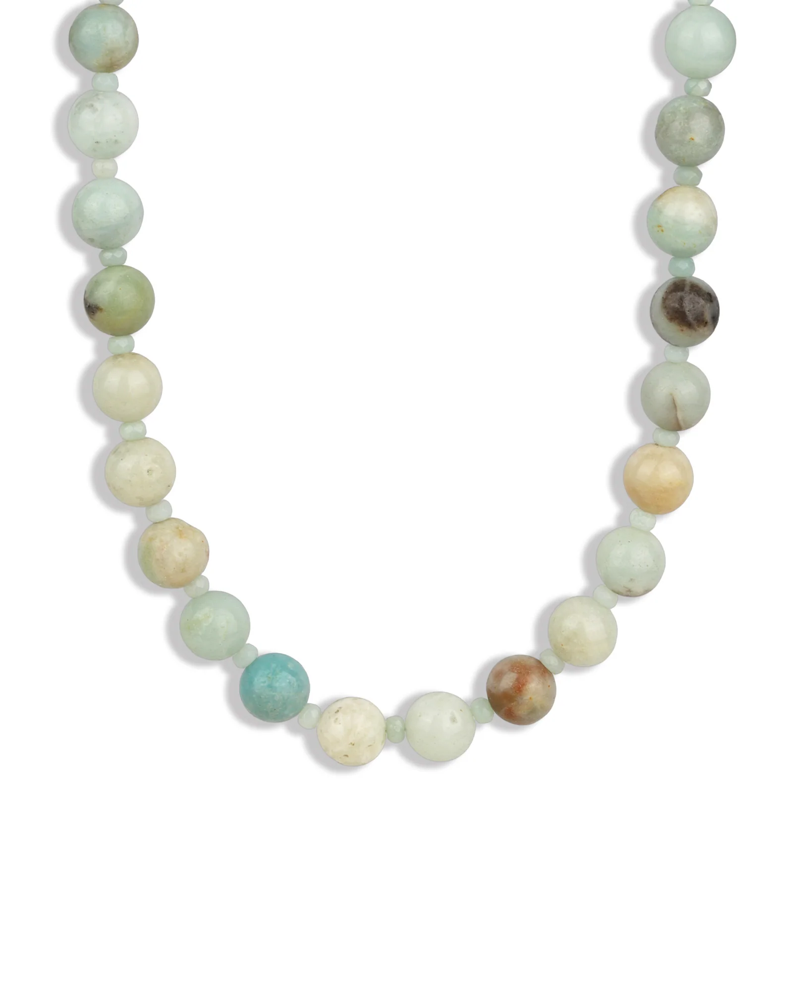 Multi Amazonite Beaded Necklace | 10mm