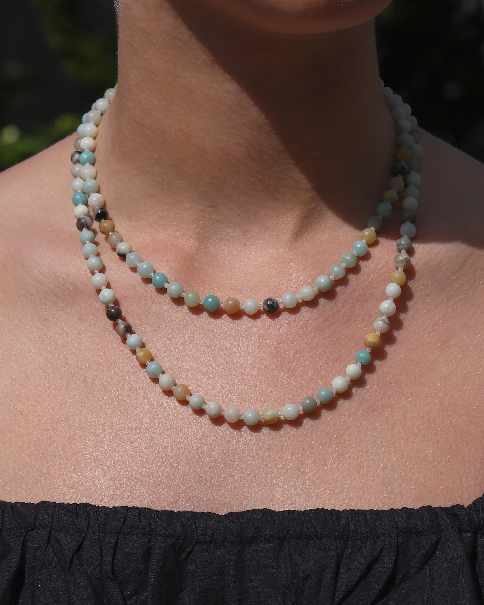 Multi Amazonite Extra Long Beaded Necklace | 6mm - Image 2