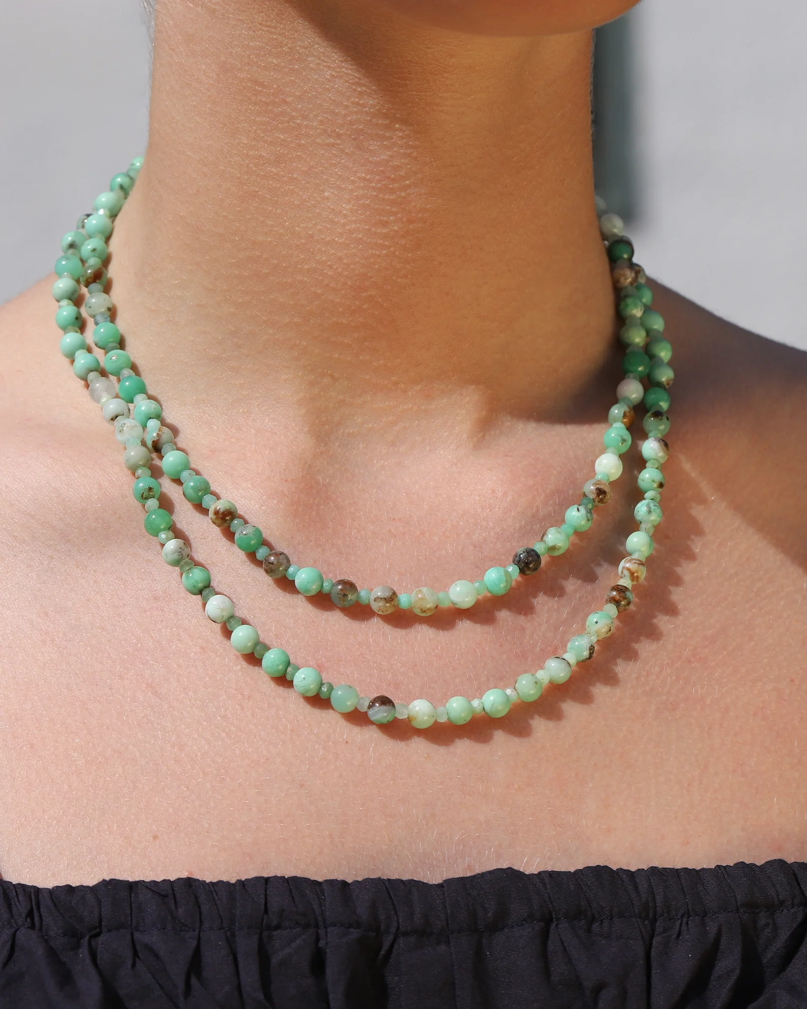 Chrysoprase Extra Long Beaded Necklace | 6mm - Image 2