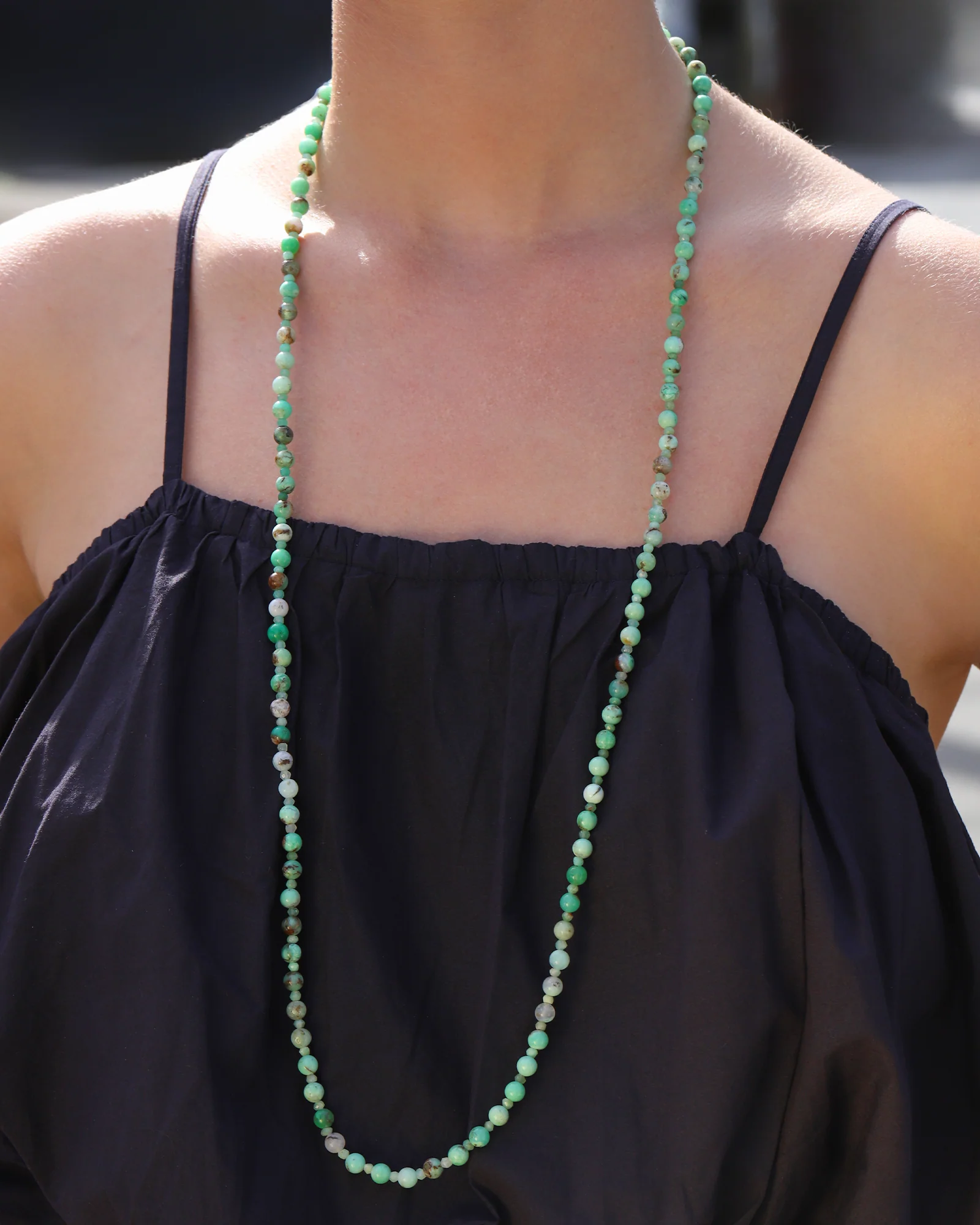 Chrysoprase Extra Long Beaded Necklace | 6mm - Image 4