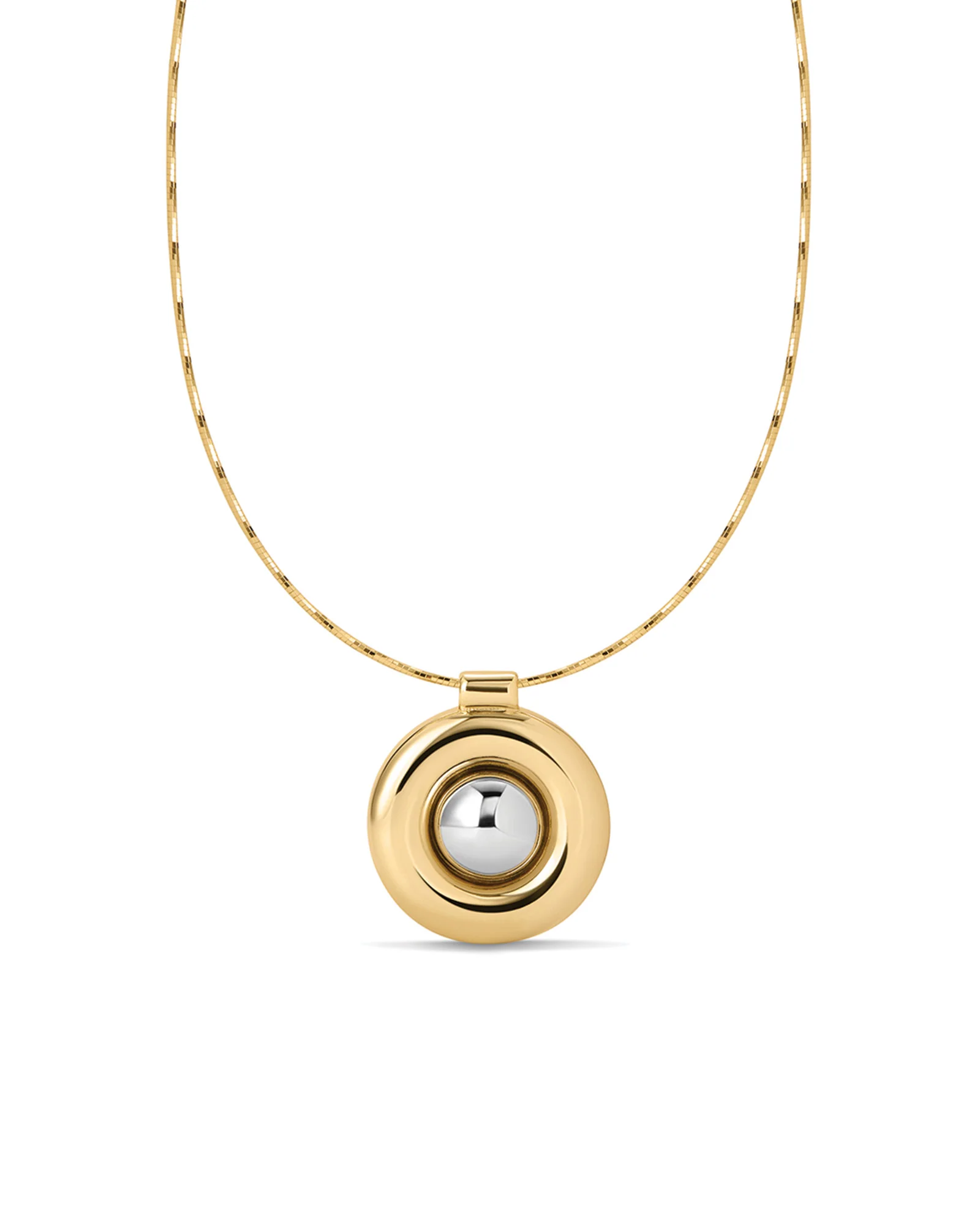 Chrome Orb Pendant Necklace