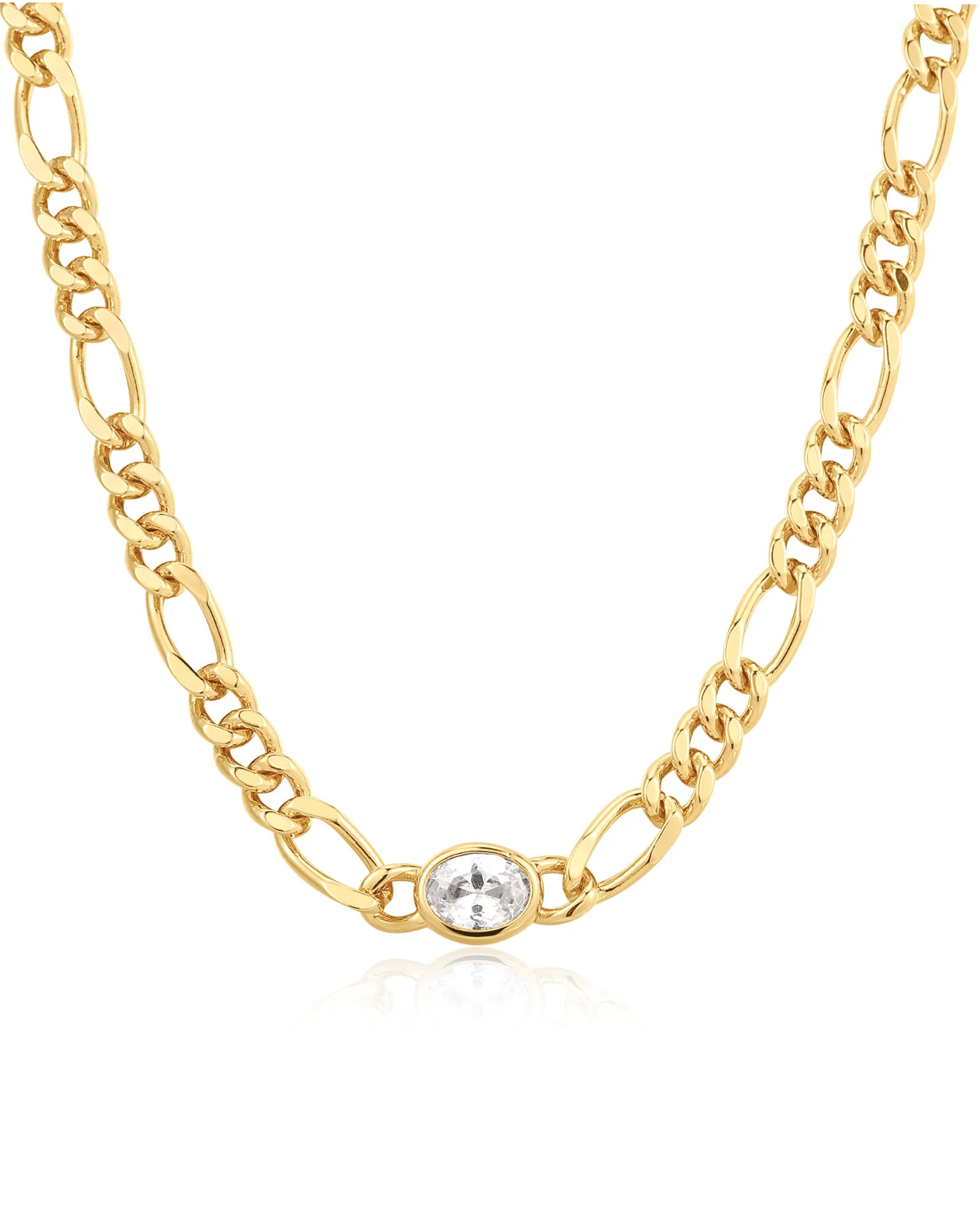 Oval Bezel Chain Necklace