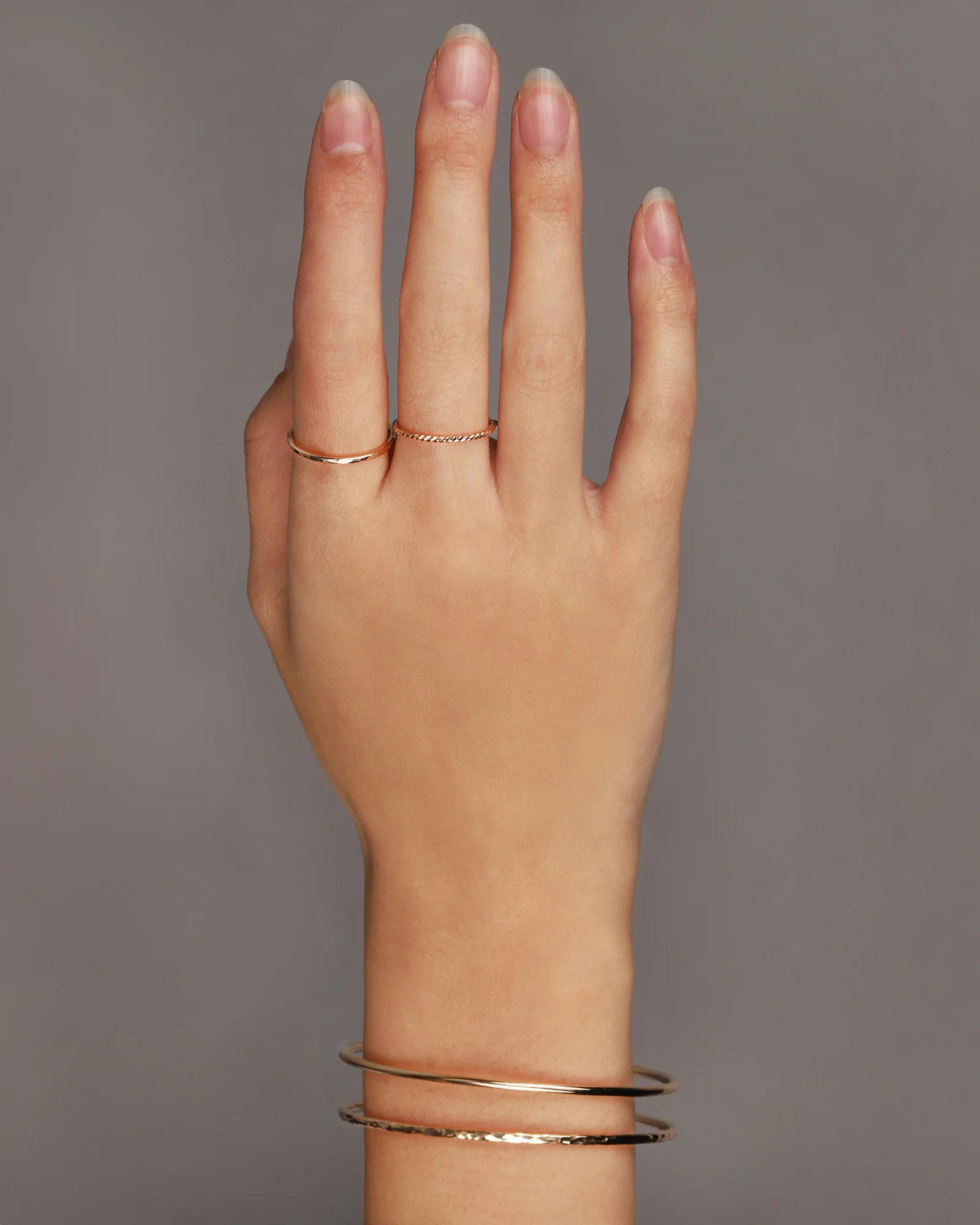 Hammer Textured Stacking Bangle - Image 2