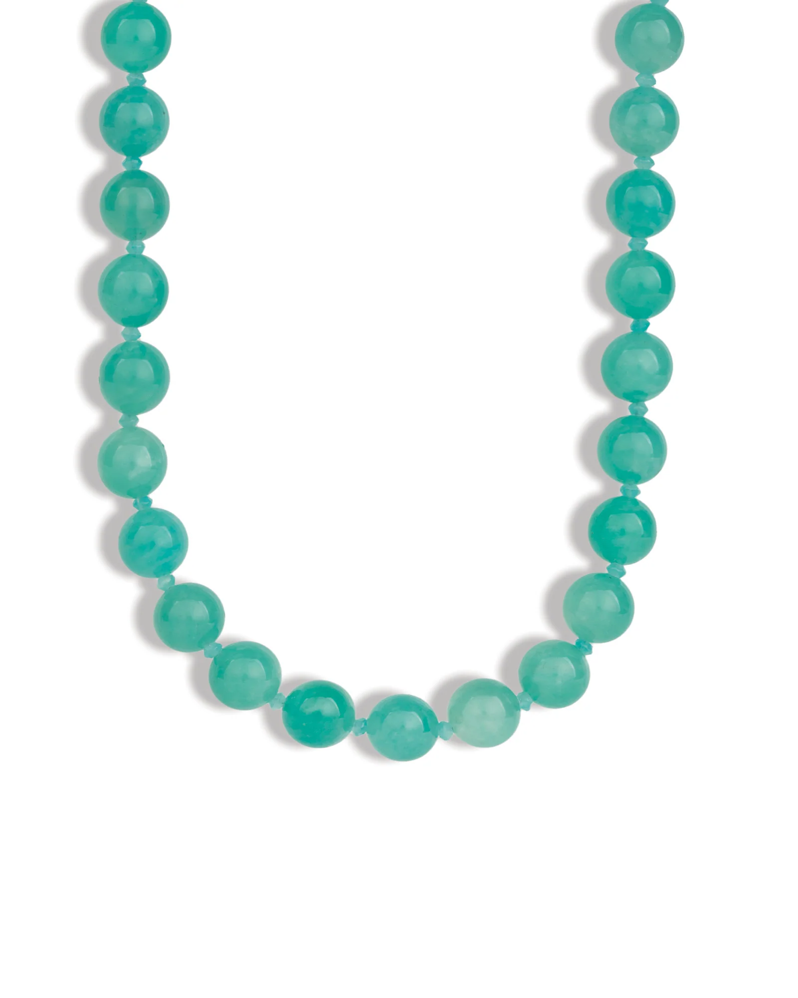 Peruvian Amazonite Long Beaded Necklace | 10mm