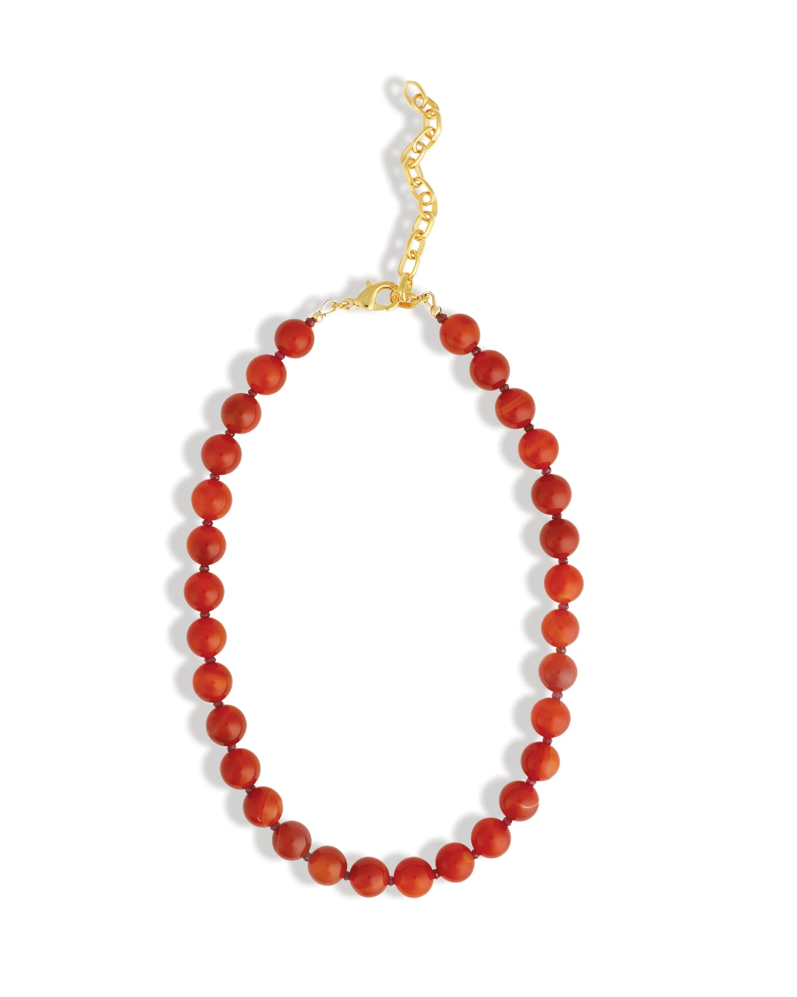 Red Striped Agate Beaded Necklace | 10mm - Image 3
