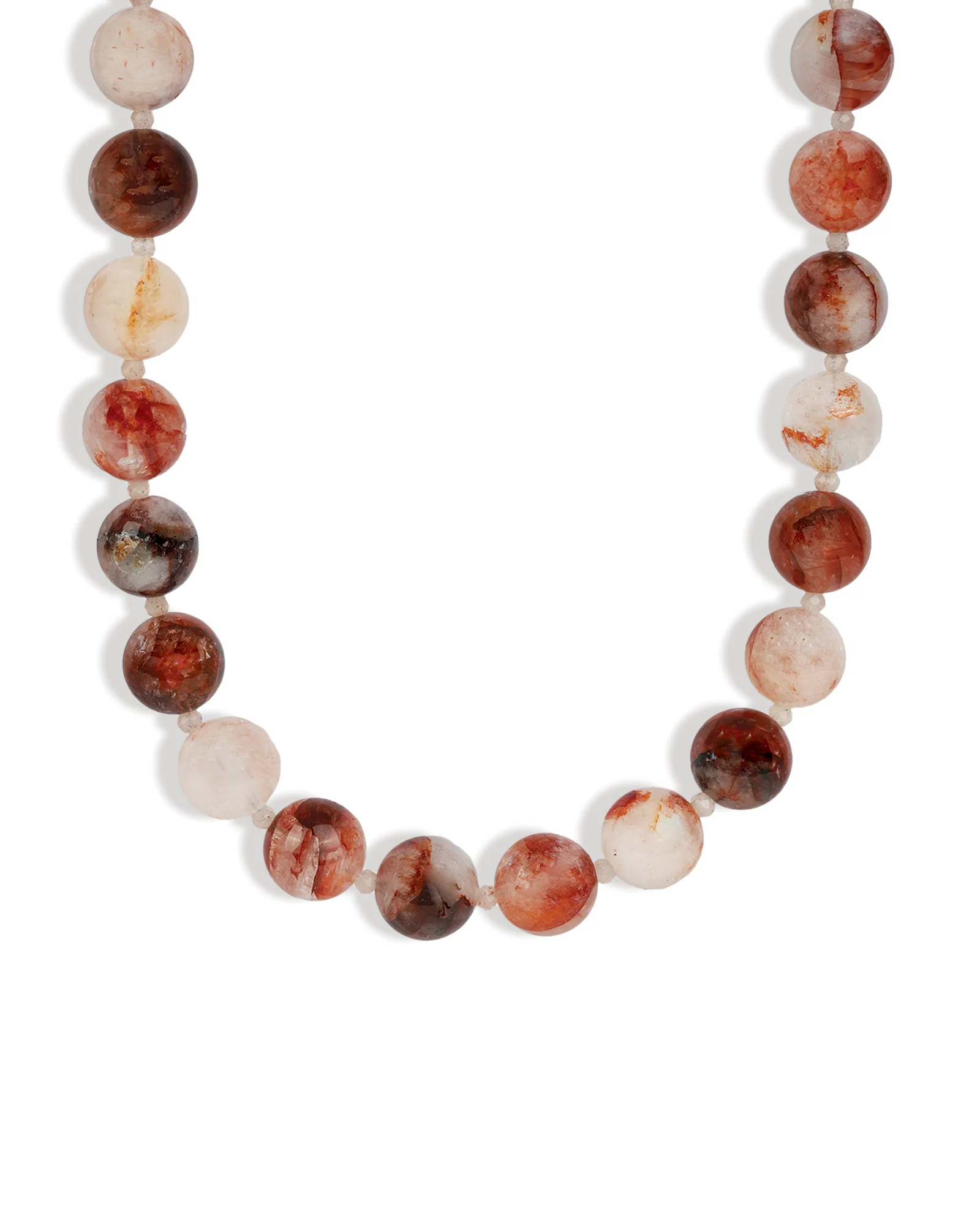 Tangerine Quartz Beaded Necklace | 10mm