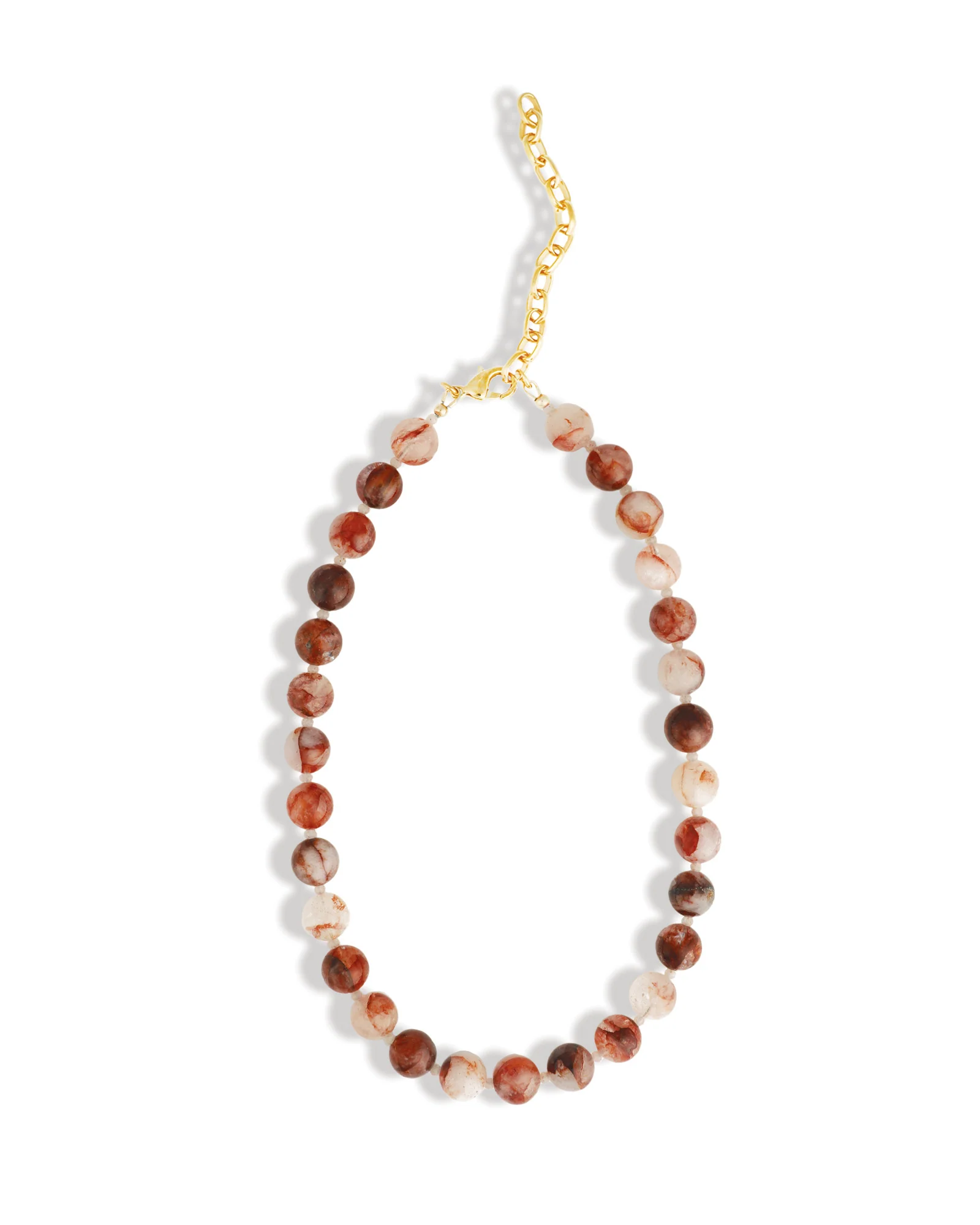 Tangerine Quartz Beaded Necklace | 10mm - Image 3