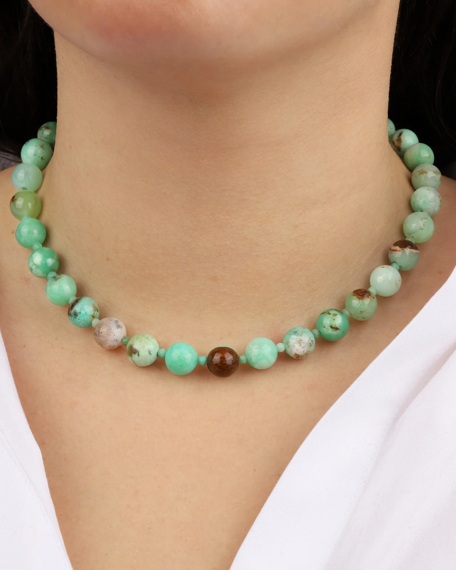 Chrysoprase Beaded Necklace | 10mm - Image 2