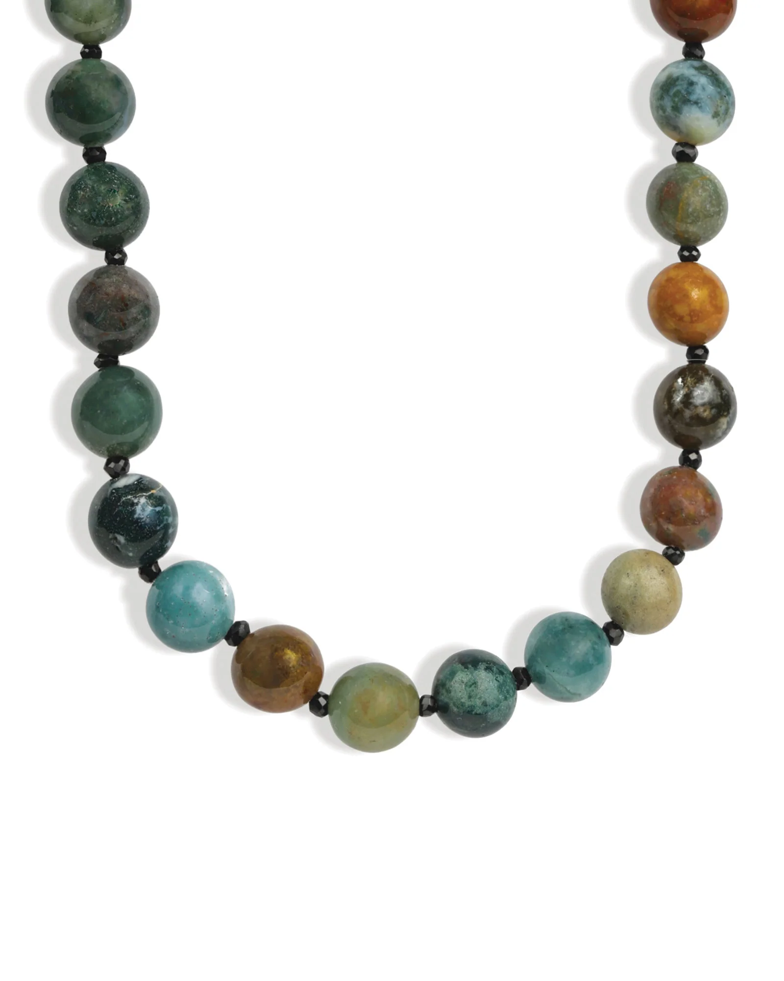 Indian Agate Beaded Necklace | 10mm